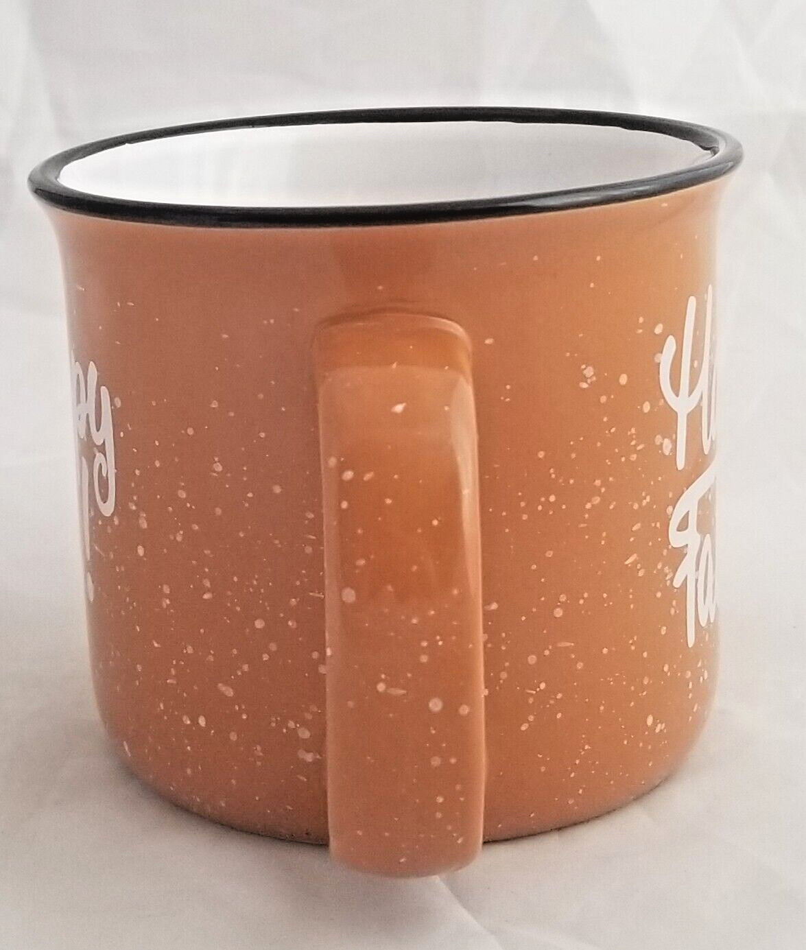 HAPPY FALL! Orange Speckled Stoneware 16 Ounce Coffee Mug Unbranded