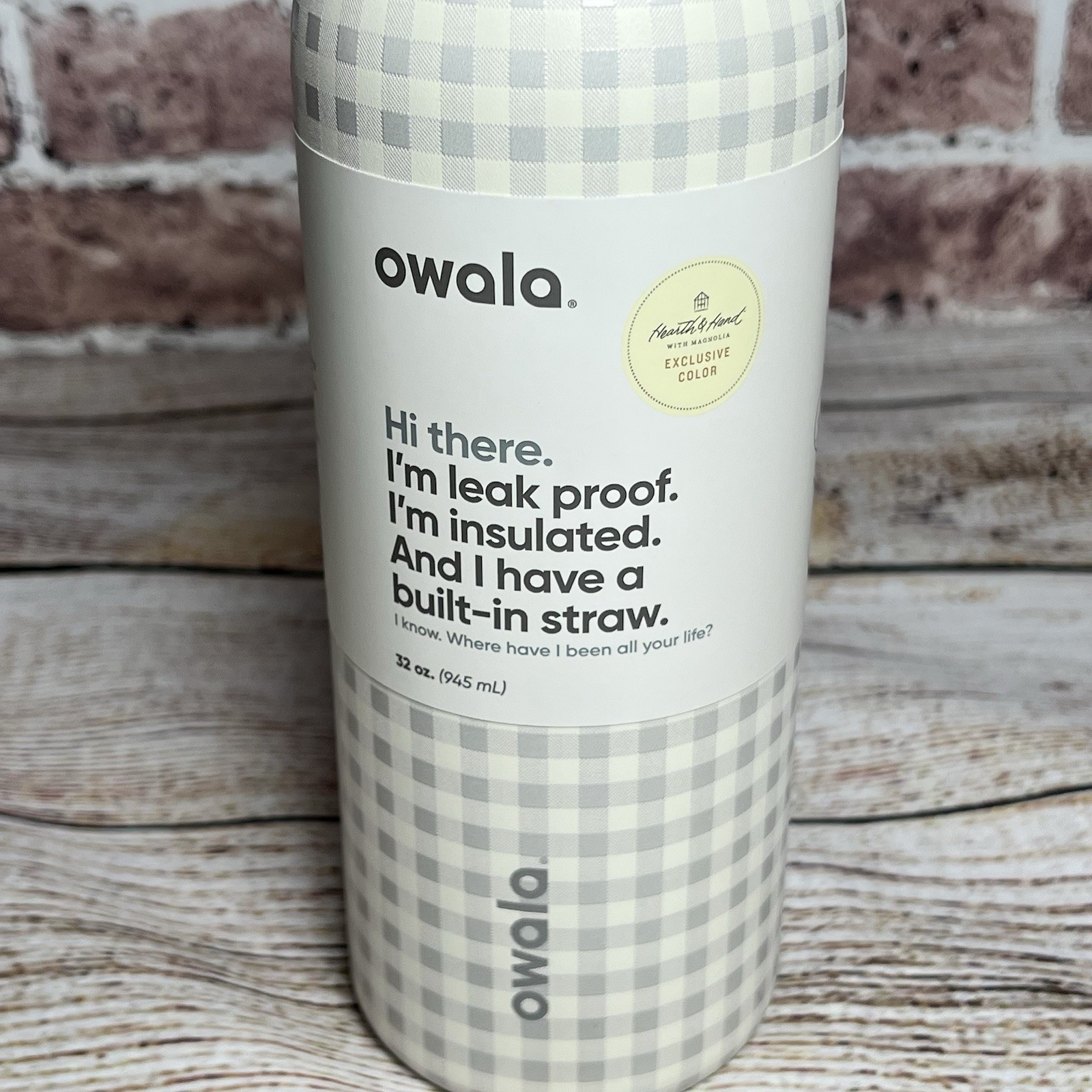 NWT Plaid Check FreeSip Water Bottle 32oz Picnic Perfection Target Excl