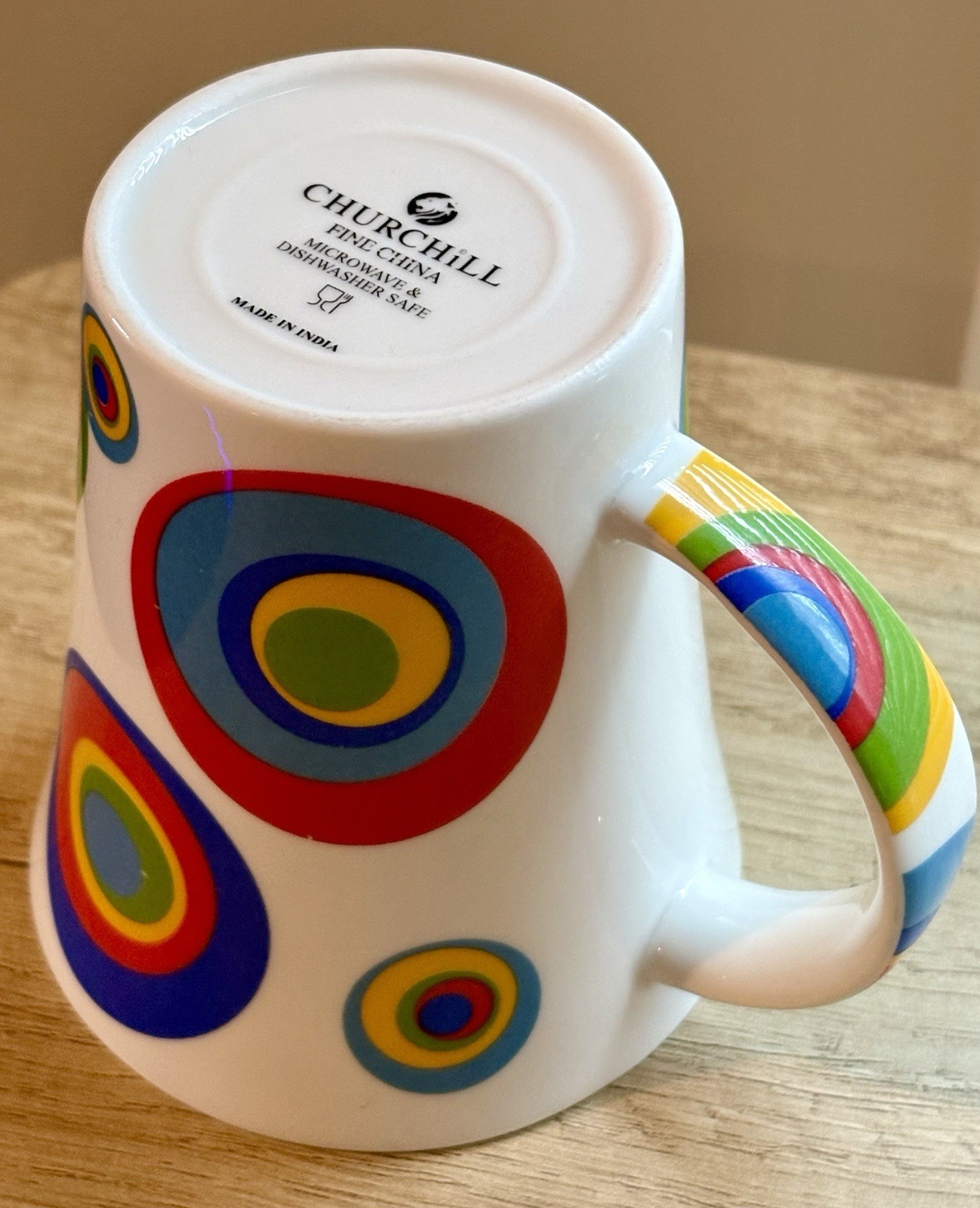 Vintage Churchill China ‘Hot Spots’ Fine Porcelain Coffee Cup Multicolor Circles