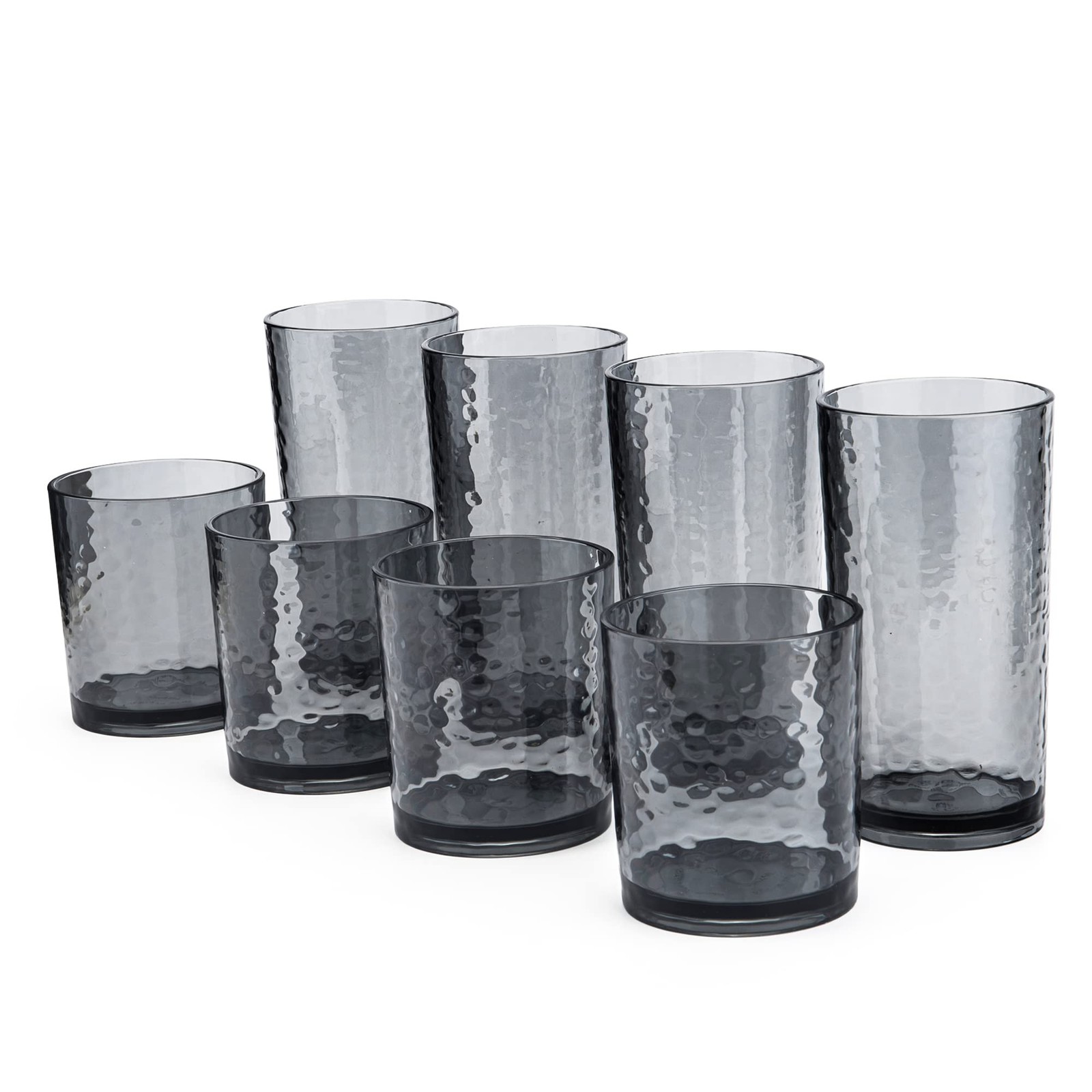 14-ounce and 20-ounce Acrylic Glasses Plastic Tumbler, set of 8 Smoky Grey – …