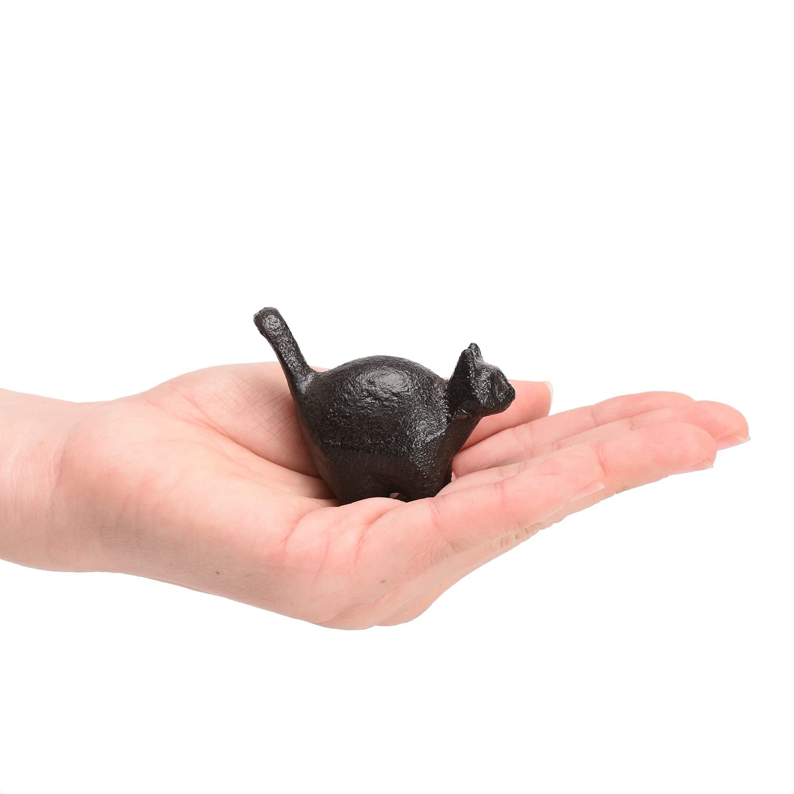 2 Inch Cast Iron Cat Statue Paper Weight Cute Animal Figurine for Desk Office