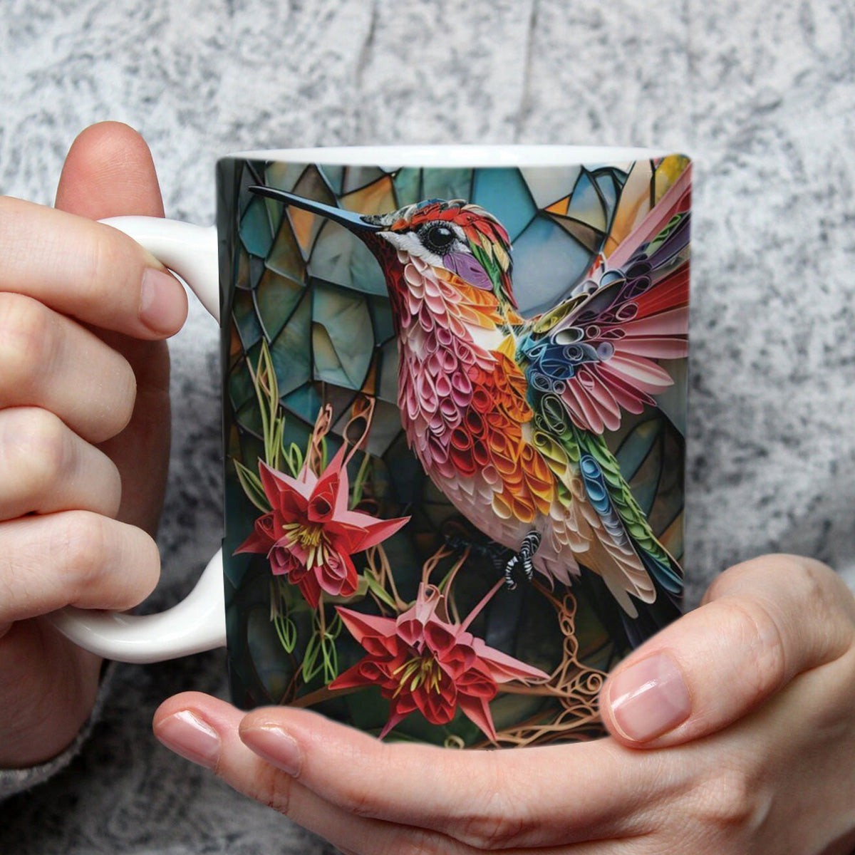 Custom Colorful Hummingbird Mug – Gift For Bird Lovers