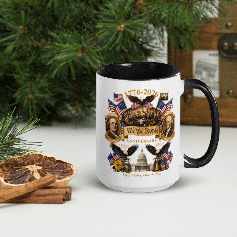 1776-2026 America 250th Anniversary Mug, We The People Patriotic Ceramic Coffee