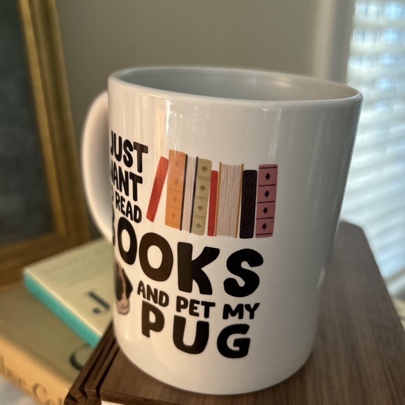 Pug lover colorful and cute coffee mug 12 oz Printed on both sides. Machine wash