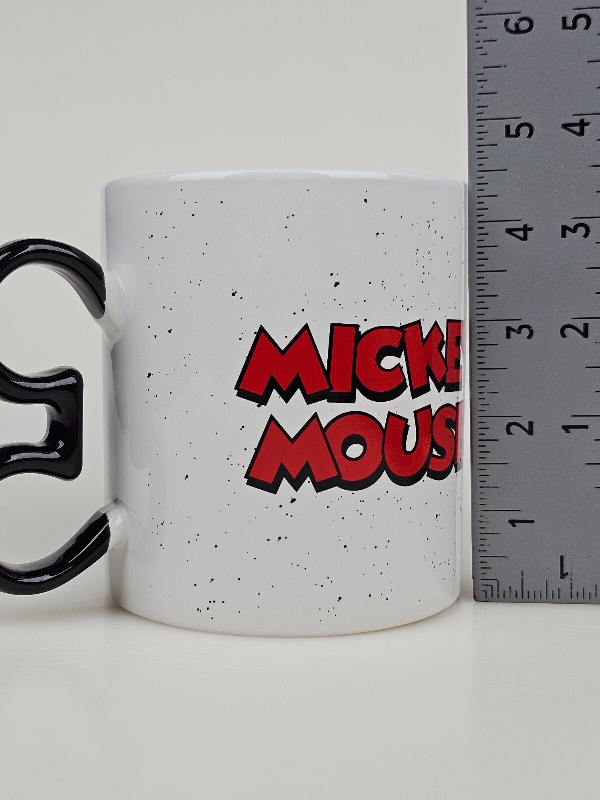 Mickey Mouse Ears Handle White with Black Speckles Disney 20 oz. Mug HAND WASH