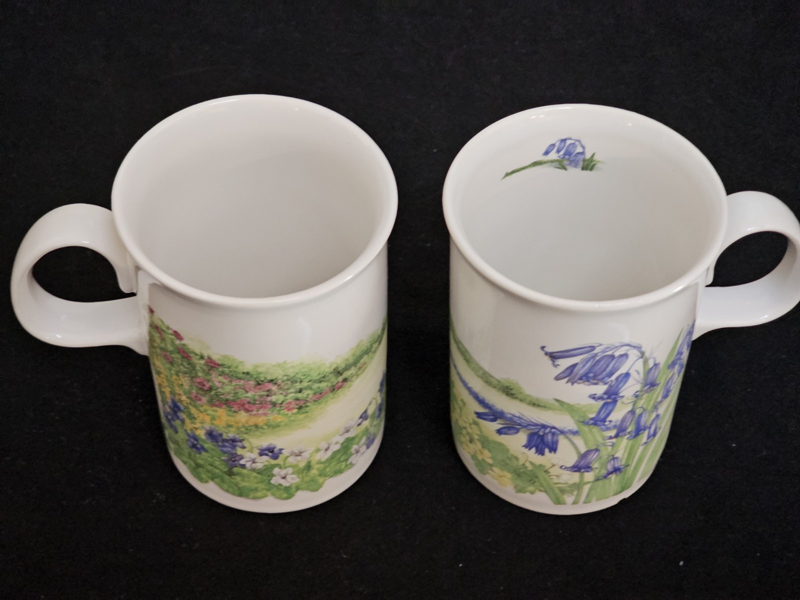 Dunoon Dog Rose & Bluebell Fine Bone China Floral Mugs Set of 2