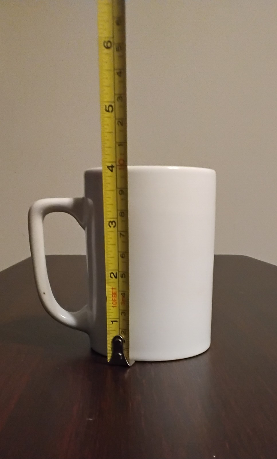White Ceramic Coffee Mug Solid Color Round 11-20 oz 4.25 in Tall Modern