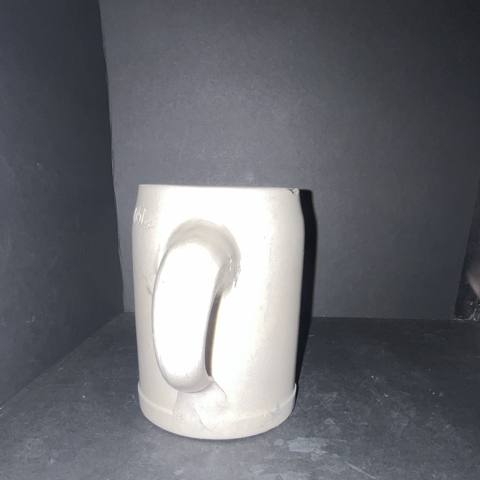 Amelia Earhart Oktoberfest 0.5L White Ceramic Beer Mug Stein Blue Text