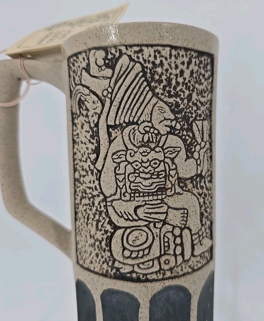 NEW Handmade Keramike Maya “Mundo Maya” MAYAN AZTEC COFFEE MUG – Guatemala