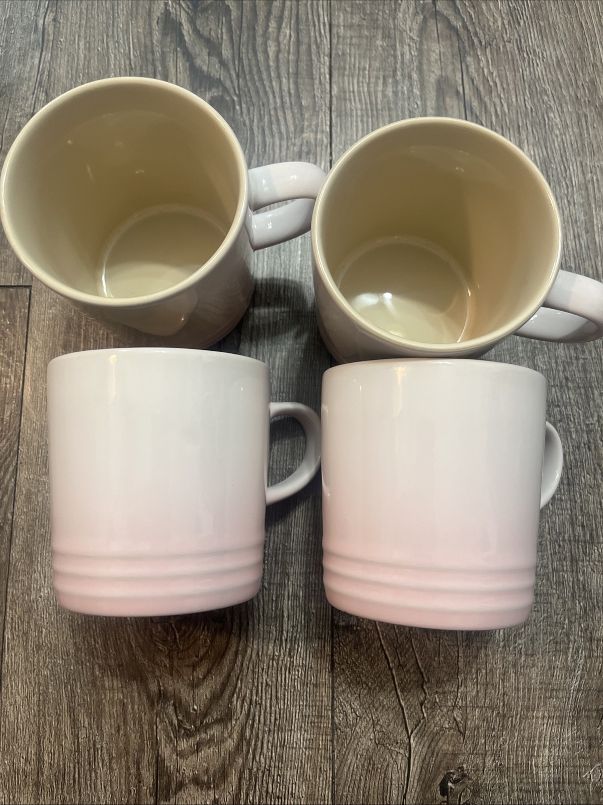 Le Creuset Shell Pink Mug Set Of 4 350ml 12oz NEW Second Choix