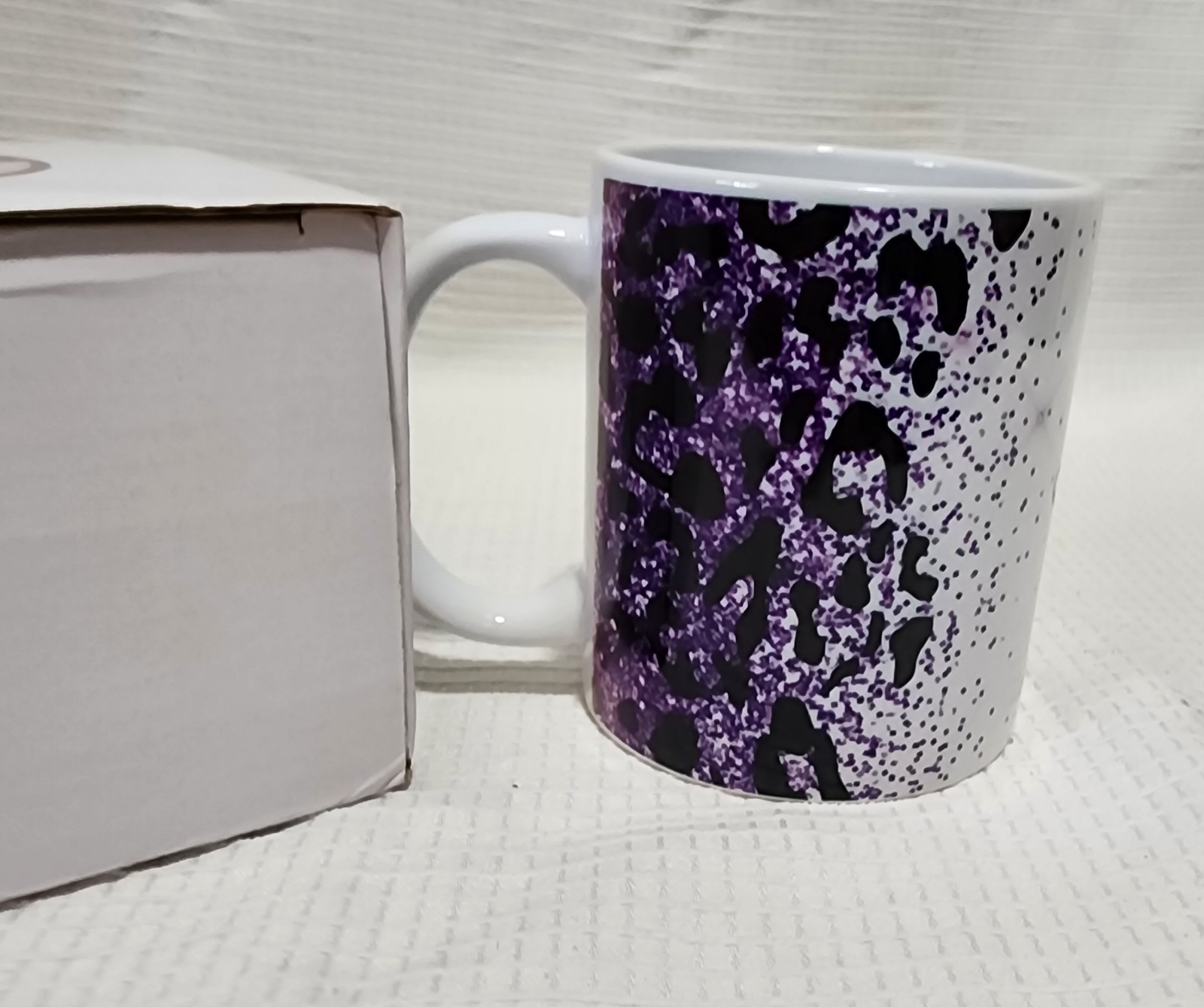 Purple Leopard Print Mug Custom Name Kaylin NIB