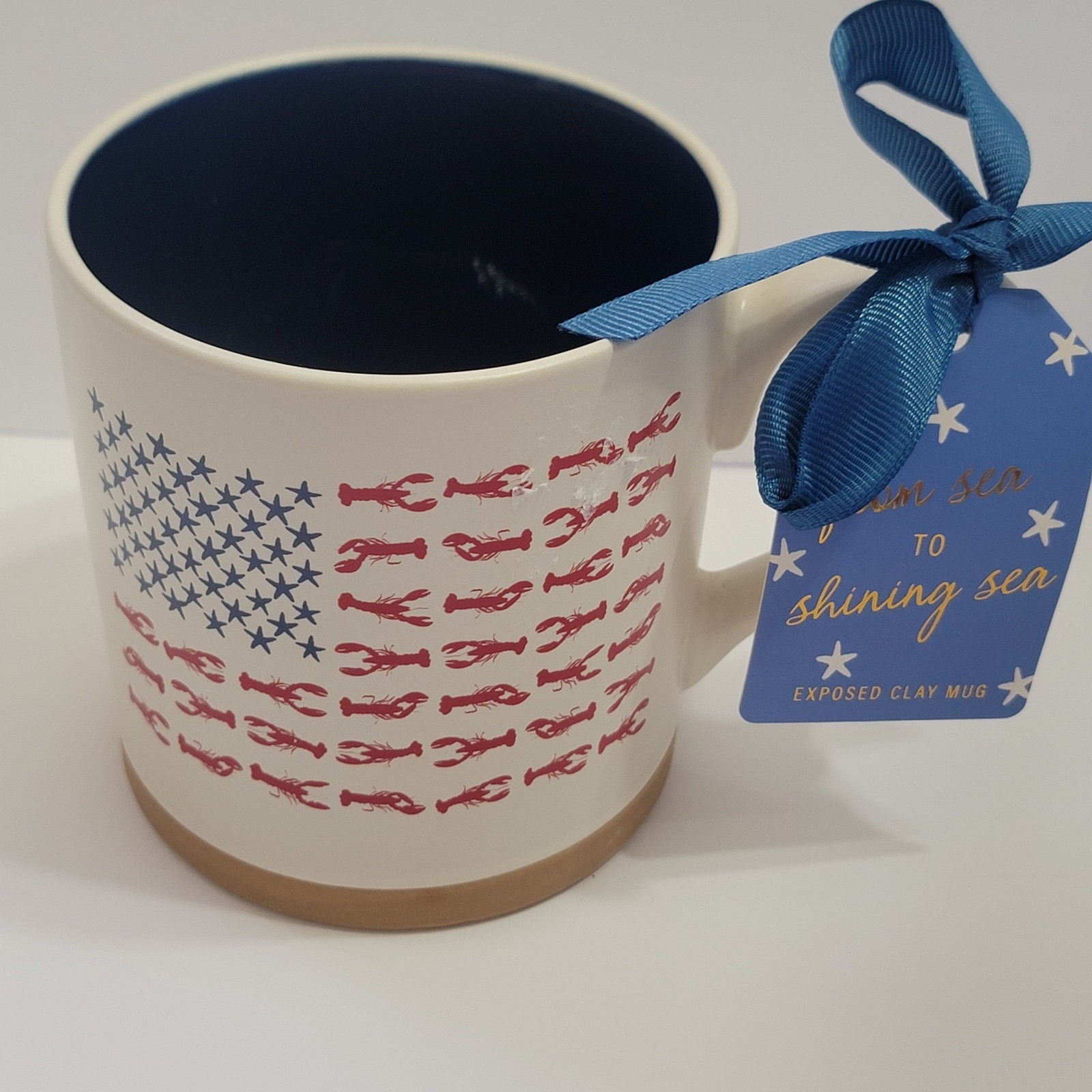 Lobster American Flag Patriotic Exposed Clay Nautical From Sea to Shining Sea
