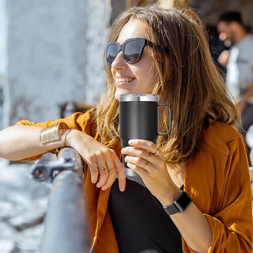 Travel Coffee Mug 20oz, Insulated Coffee Cup with Lid and Handle
