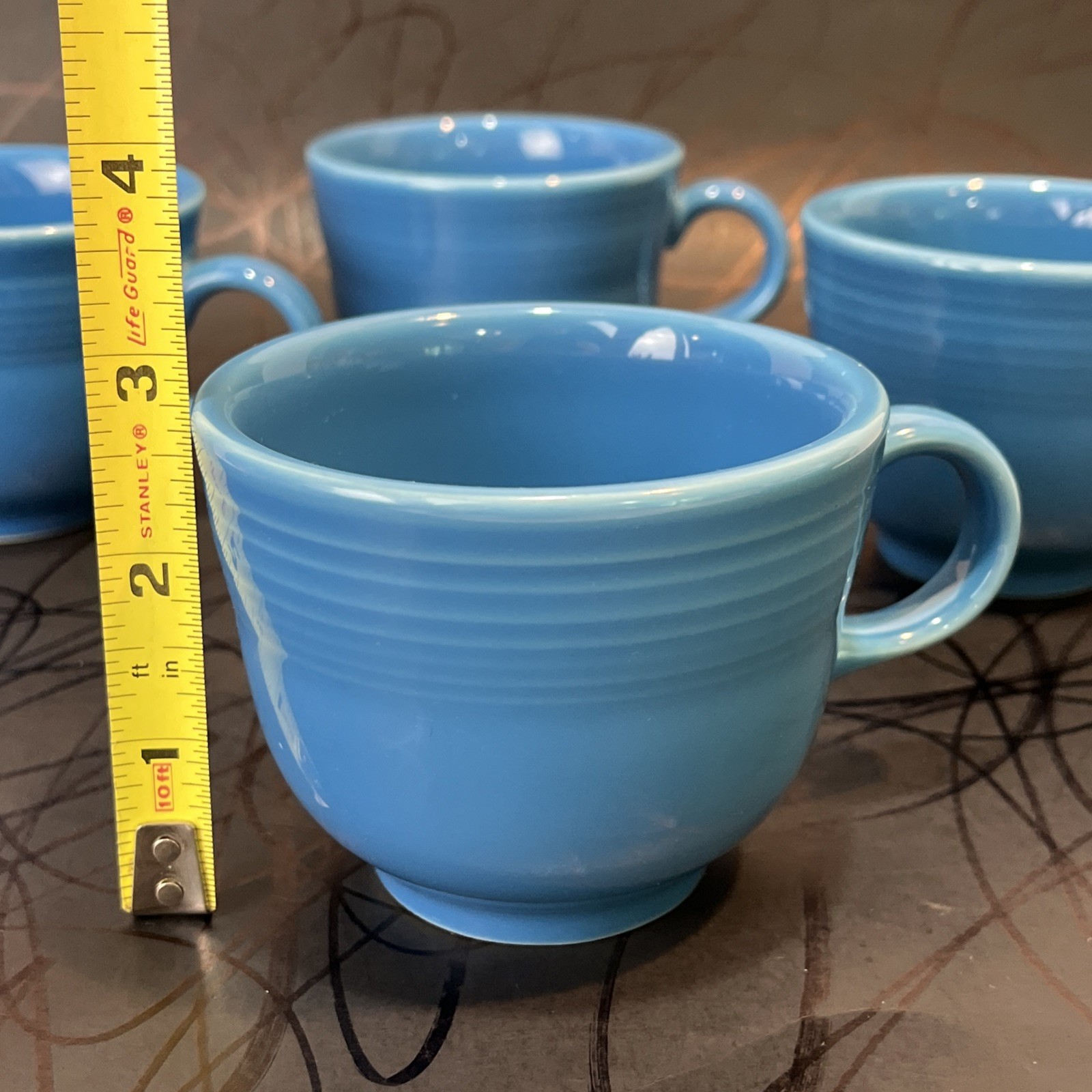 Fiestaware Homer Laughlin Coffee Tea Mugs Set of 4 Light Blue Peacock