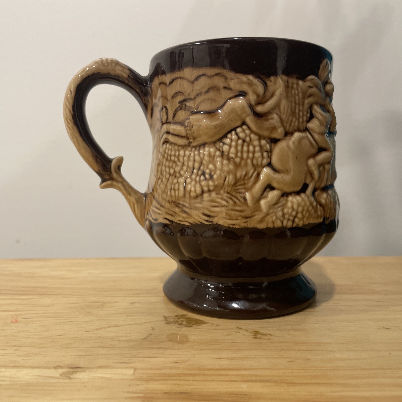 Vintage Raised Image, Classical Scene Mug Stein Signed