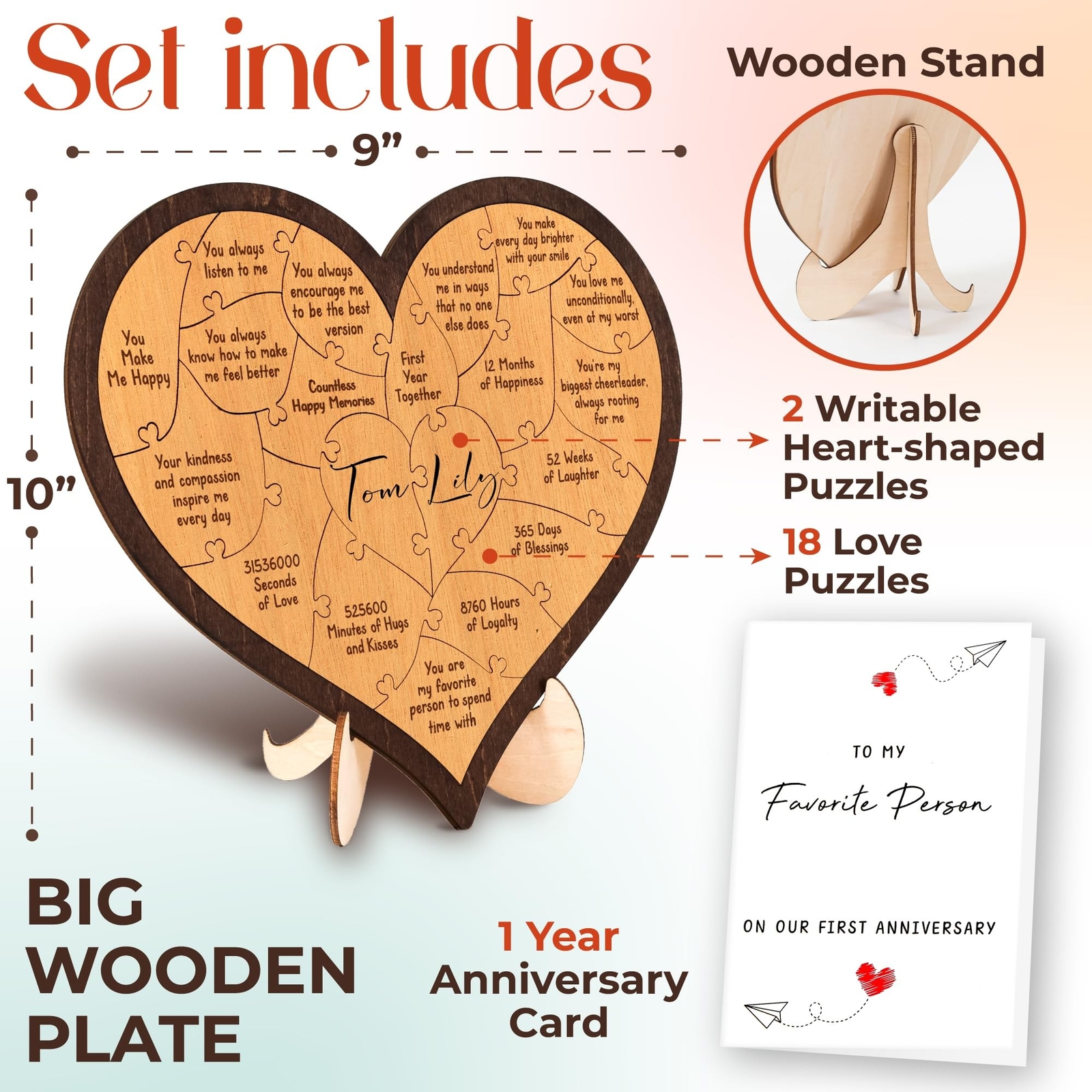1 Year Anniversary Wood Gifts for Him Boyfriend – One Year Anniversary Wooden…