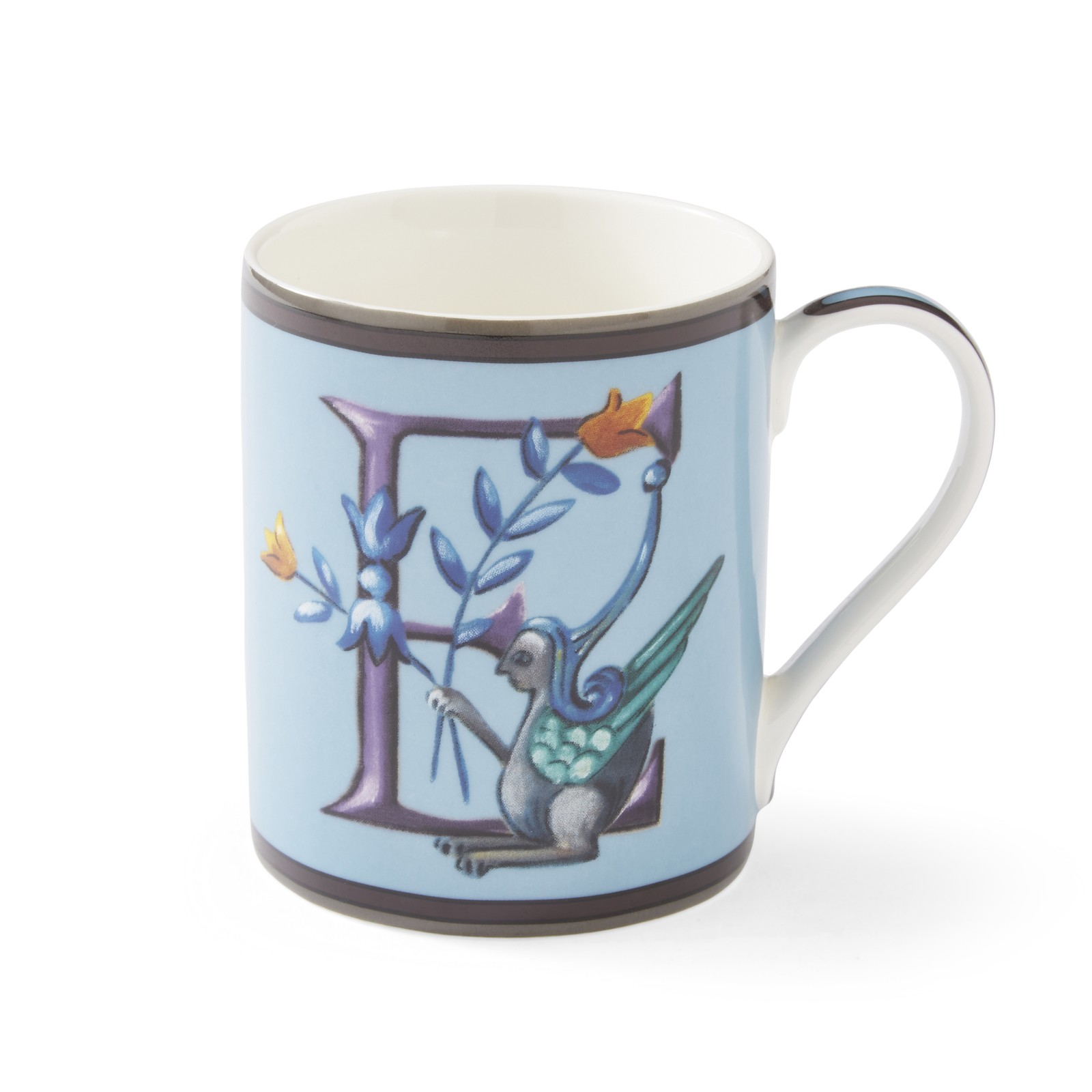 Spode Kit Kemp 12oz Mug in Fine China, E Initial – Dishwasher Safe