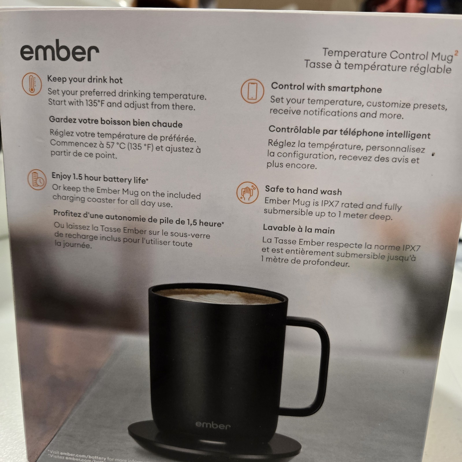 Ember New Temperature Control Smart Mug 2 – 10oz Black App Enabled Coffee Cup