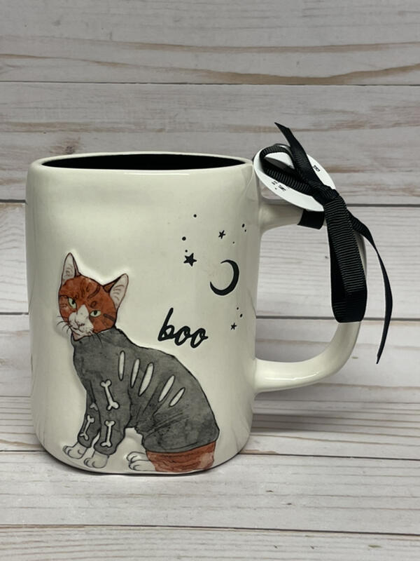 Rae Dunn Boo Skeleton Sweater Cat Halloween Mug