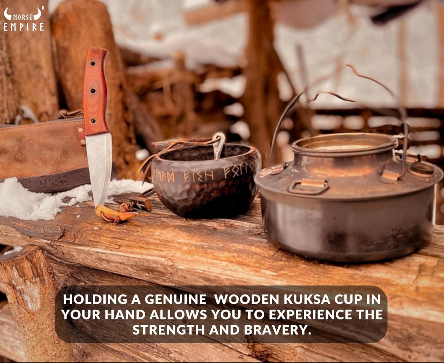 Engraved Kuksa Drinking Cup 18oz – Exquisite Handcrafted Gift for Nature Lovers