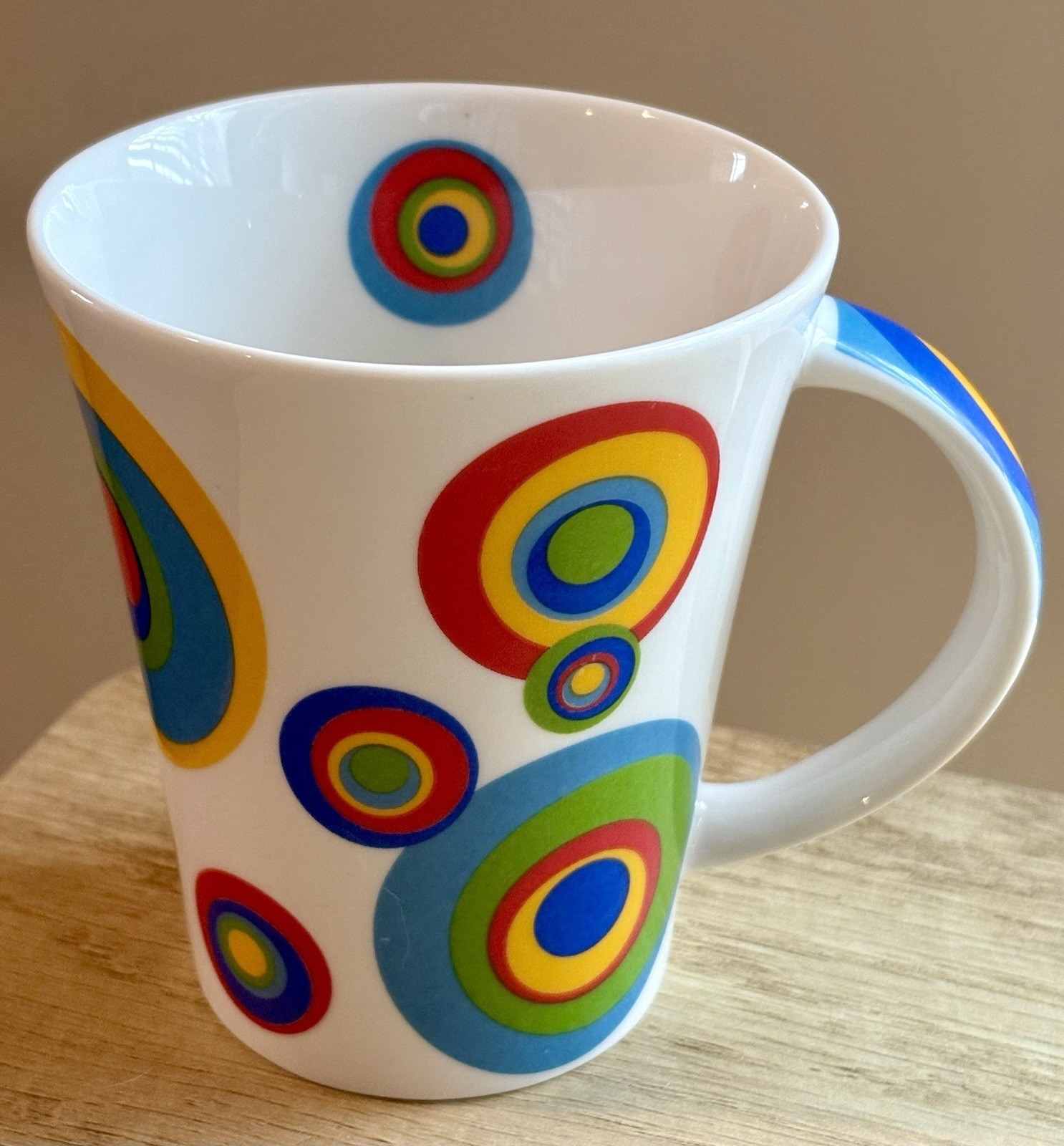 Vintage Churchill China ‘Hot Spots’ Fine Porcelain Coffee Cup Multicolor Circles