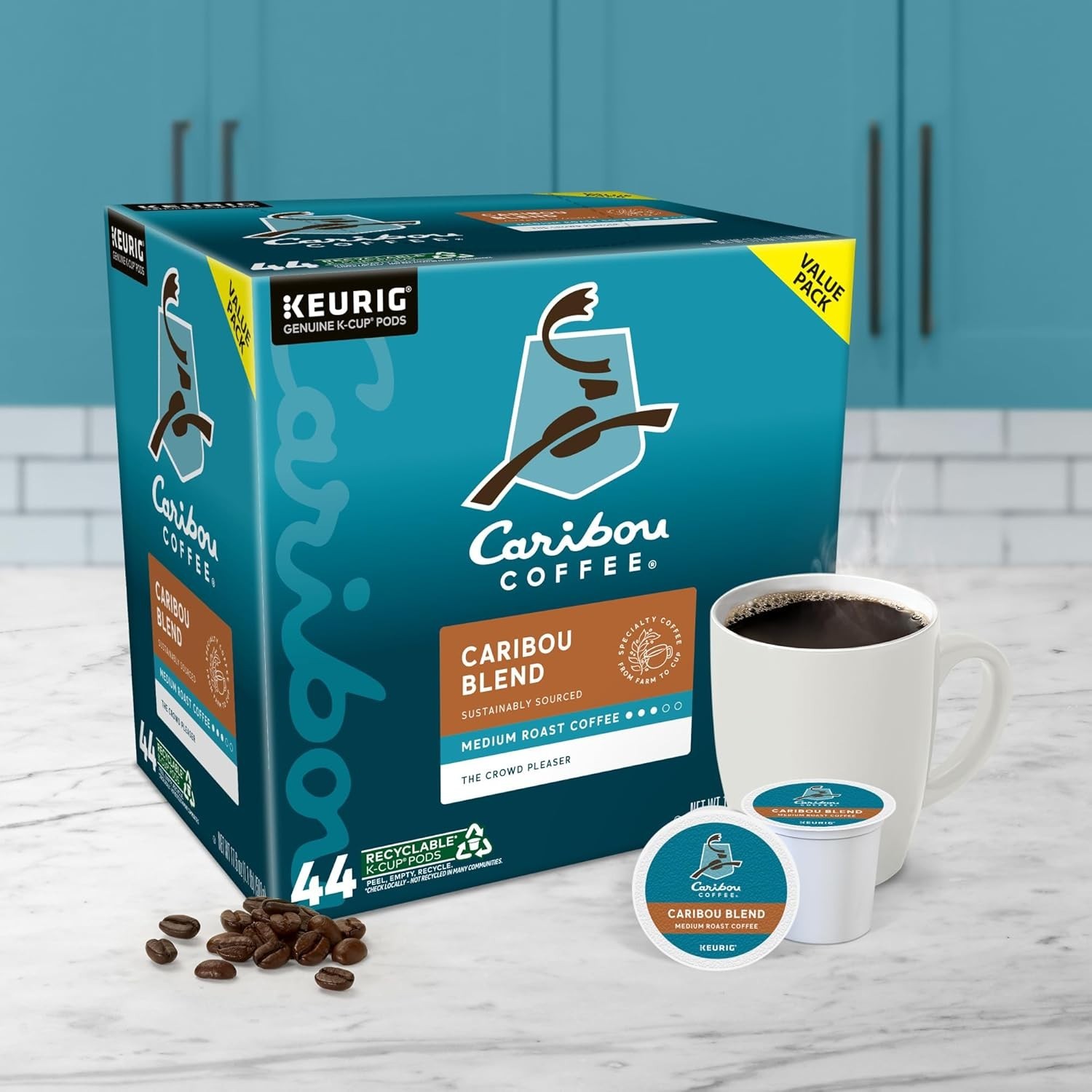 Caribou Blend Coffee K-Cup Pods, Medium Roast, 42 count – HOT & NEW!!!