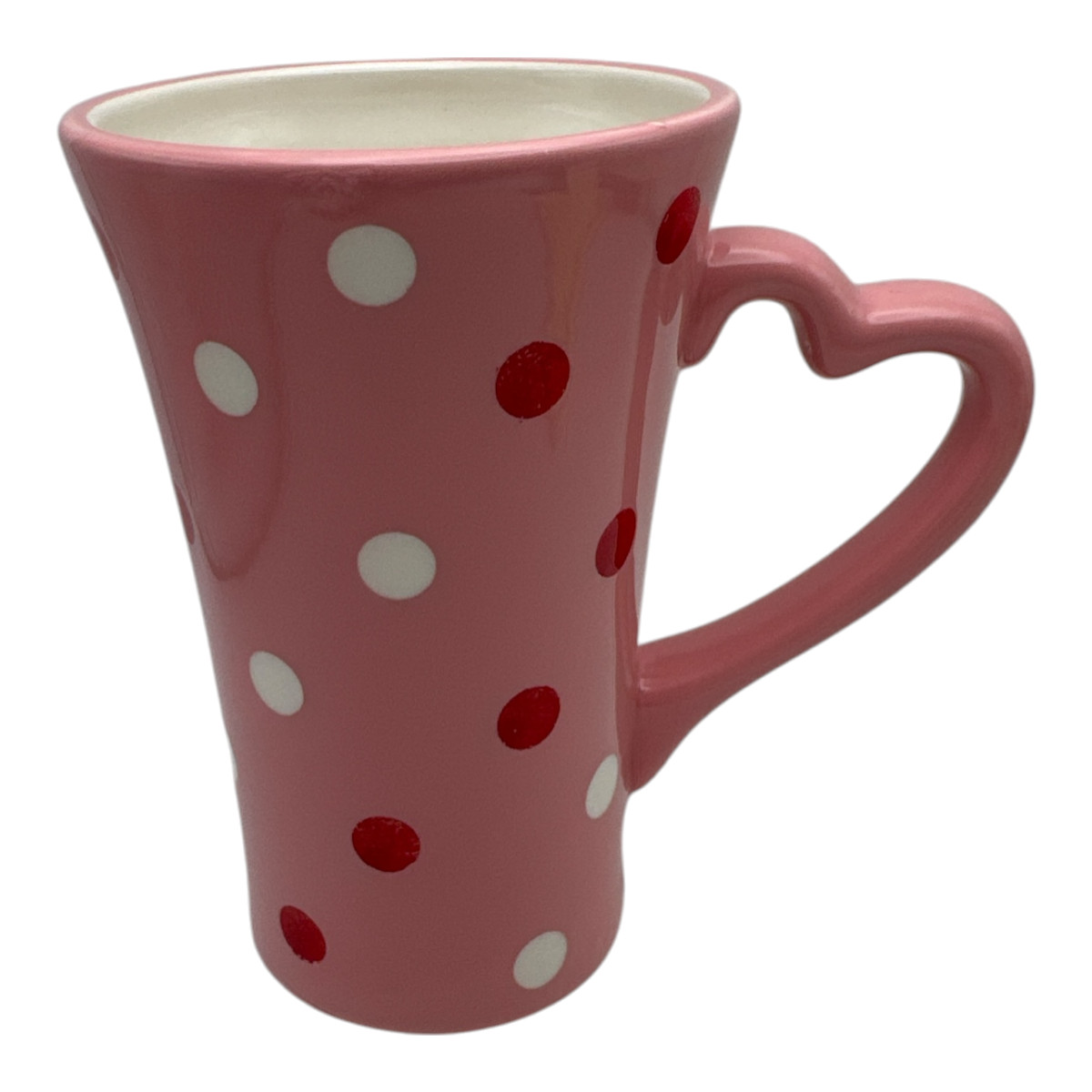 Valentine’s Hearts Polka Dot Love Ceramic Coffee Tea Mug EUC