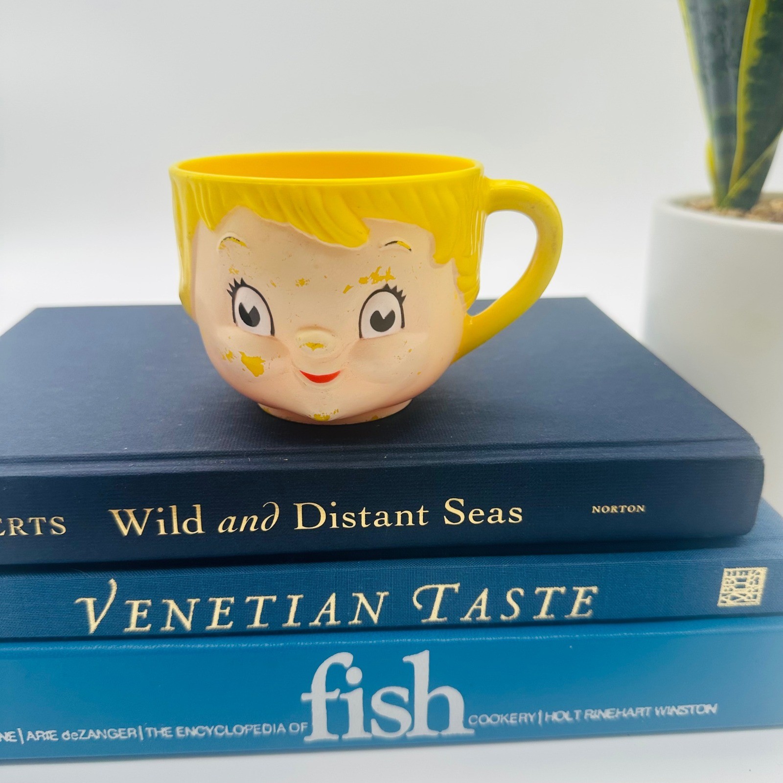 Vintage 1970’s Plastic Campbell’s Soup Kids Face Mug Yellow Hair Dolly Dingle