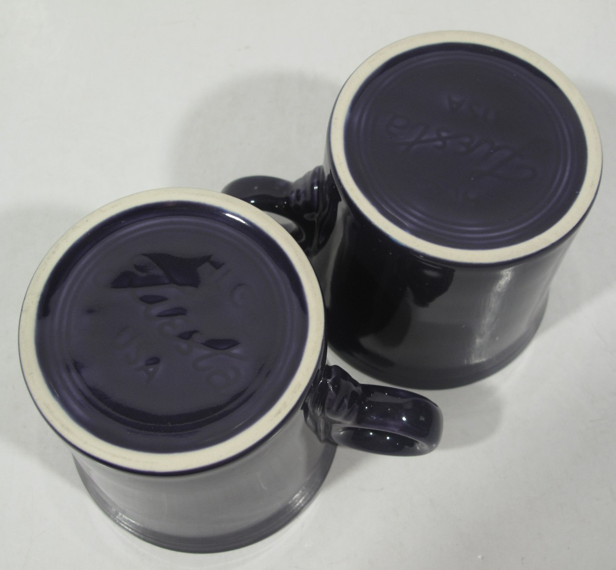 Set of 5 FIESTAWare Coffee Cocoa Tea Cups Mugs With O Handles Red Purple Retro