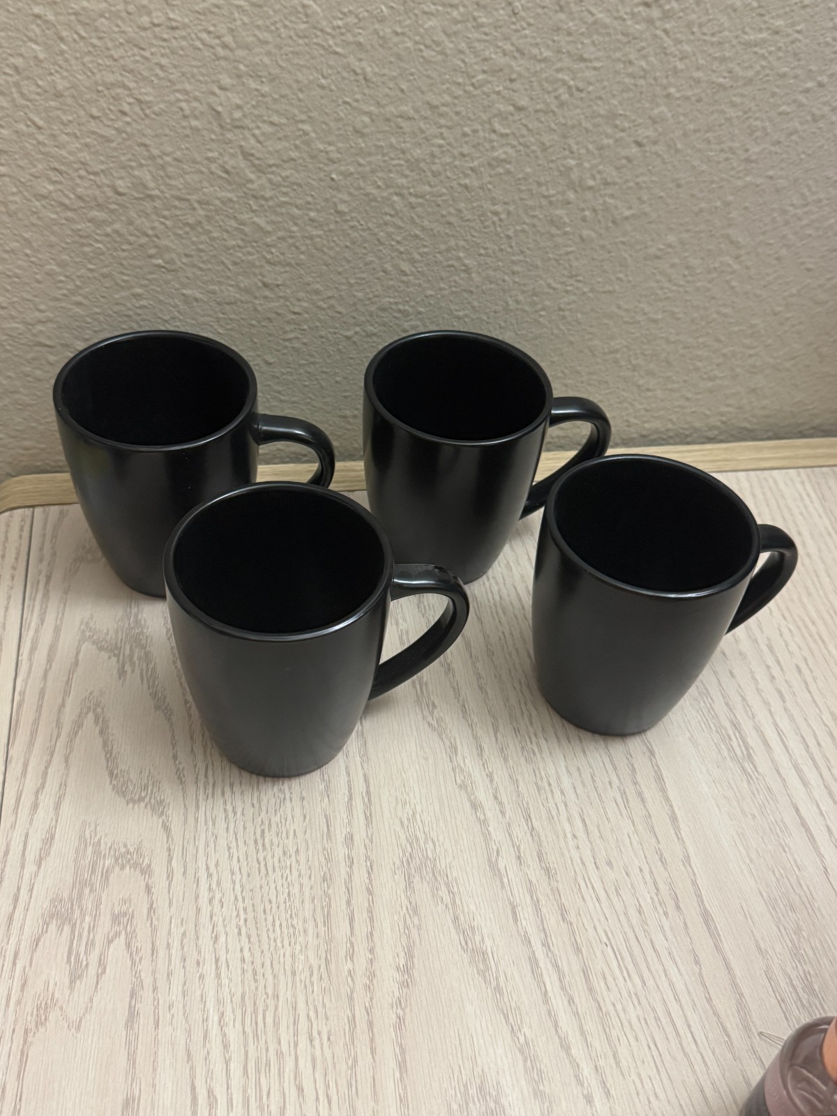 Matte Black Mugs Set for 4