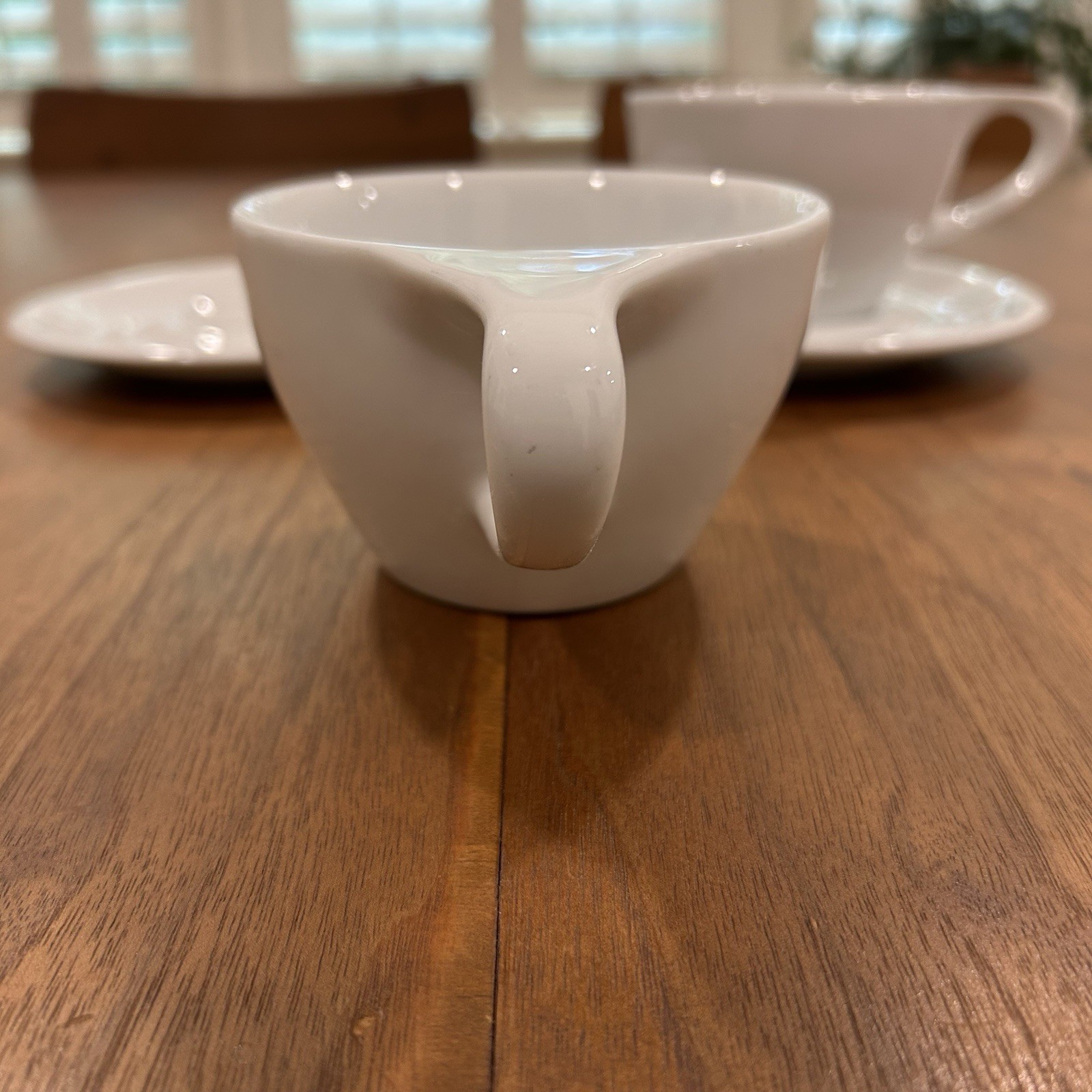 notNeutral Lino 8 oz Small Porcelain Latte Cups with Saucers Set Of 2