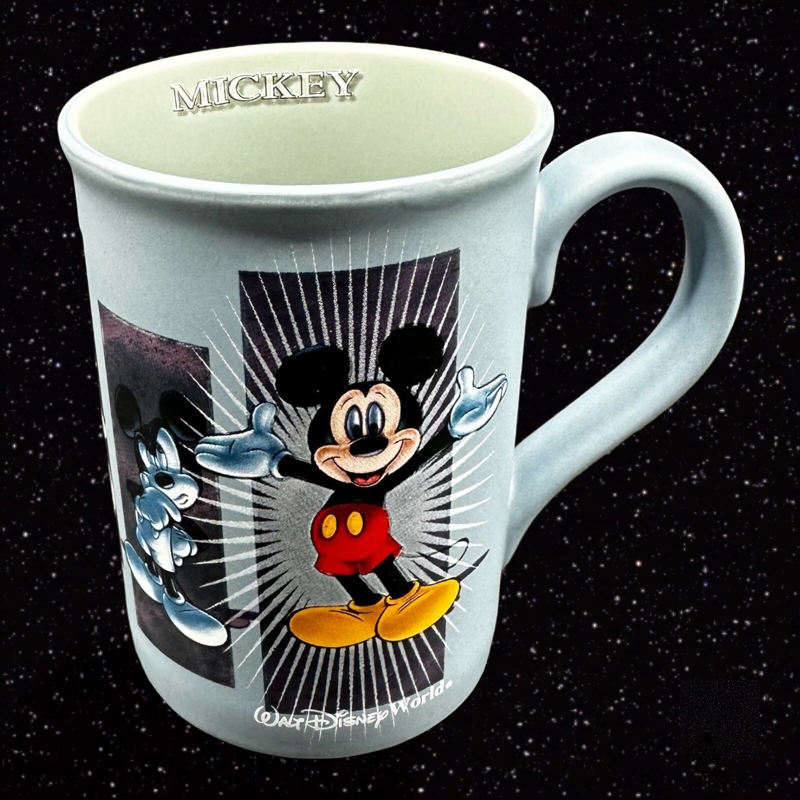 WALT DISNEY WORLD COFFEE CUP MUG Mickey Mouse Ceramic Made In Thailand 4.5”T 3”W