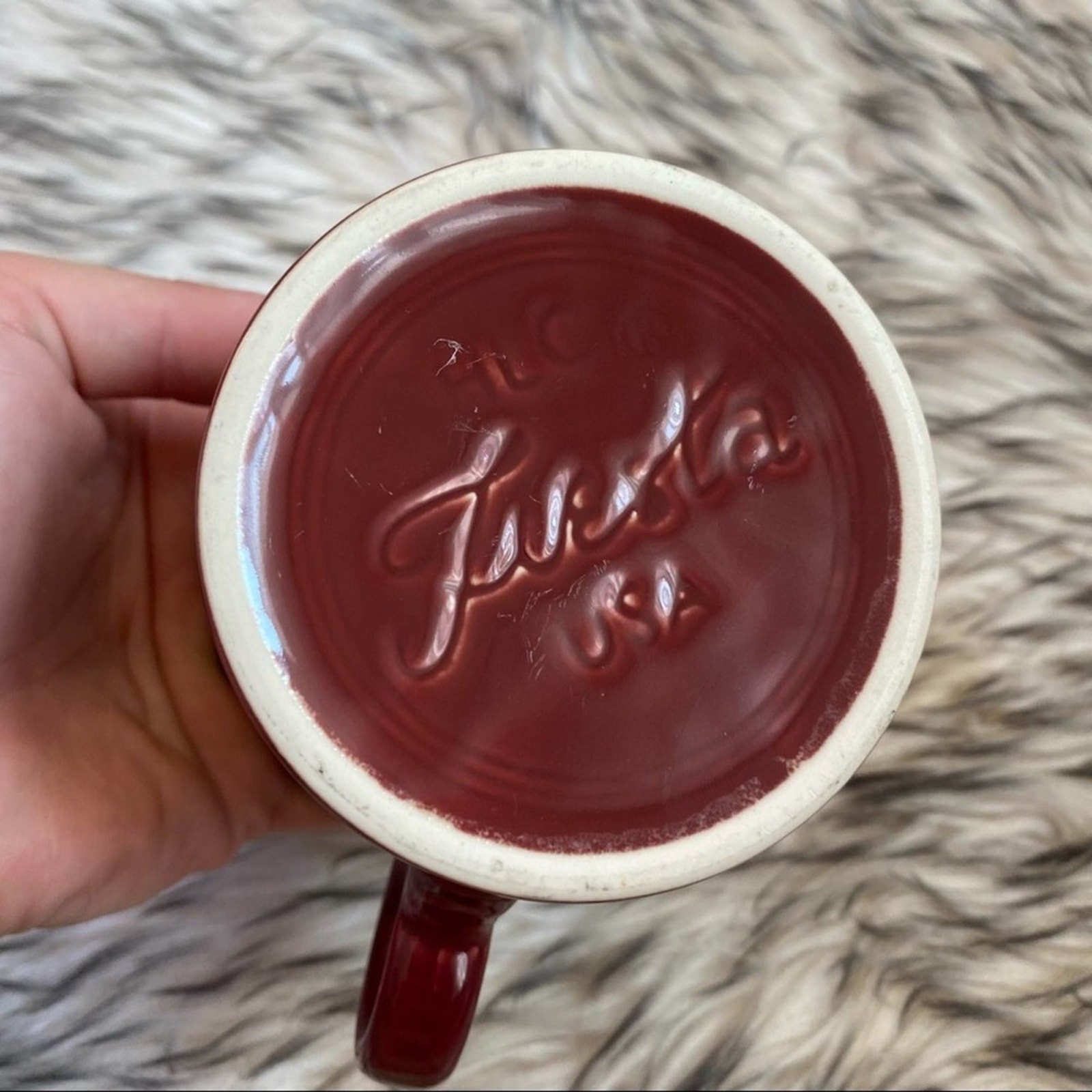 Fiestaware Claret Ring Mug Red Maroon