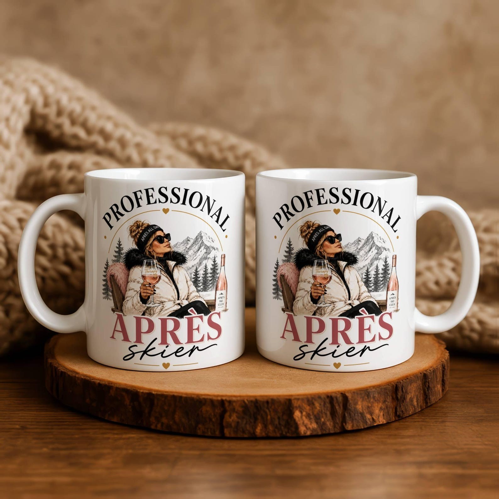 Professional Apres Skier Ceramic Coffee Mug Funny Après Ski Design Winter Sports