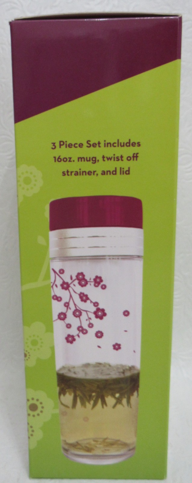 Tea Traveler Infuser 3 Piece Set 16 oz Mug w/ Loose Leaf Strainer & Lid New