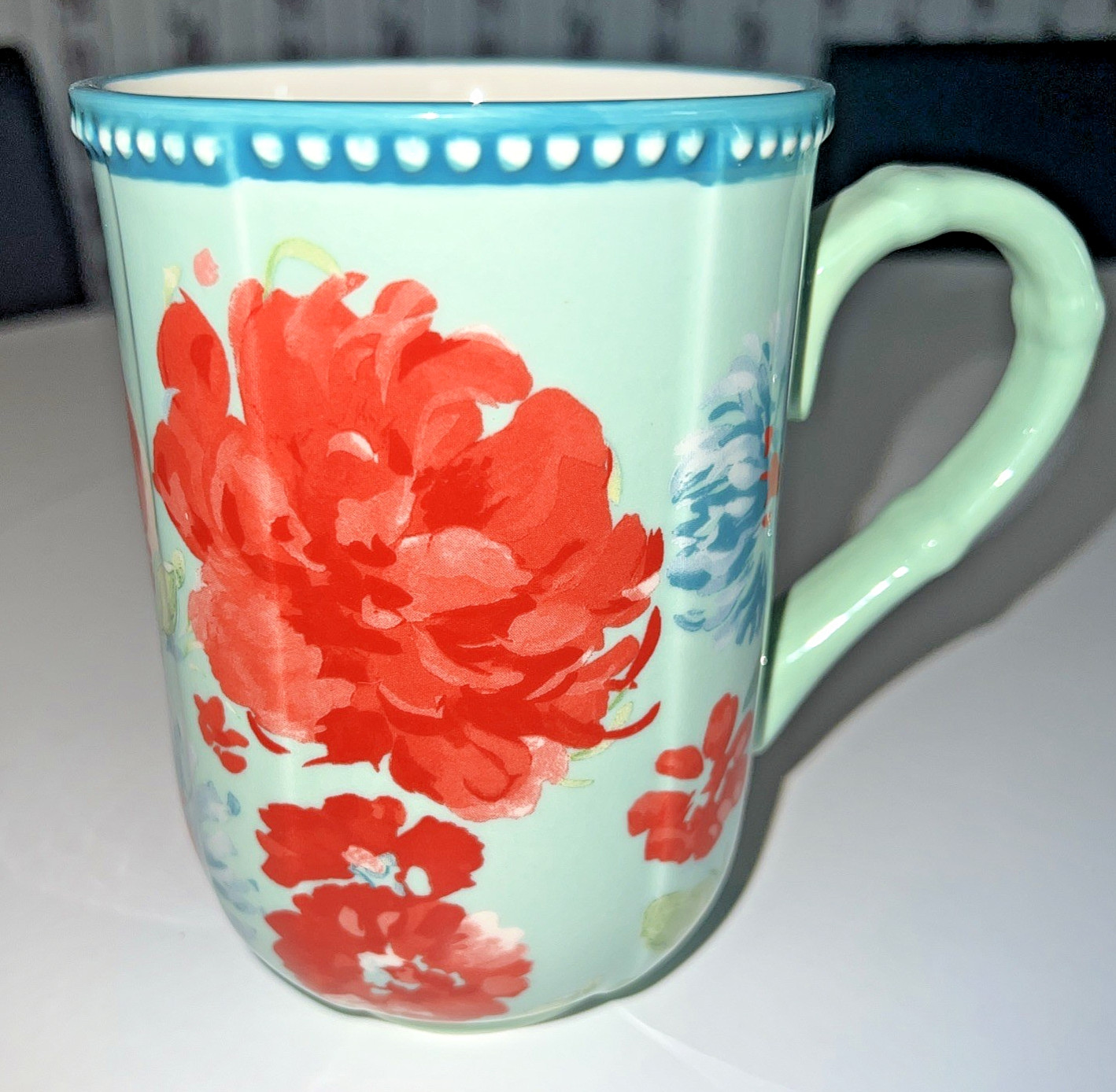 Pioneer Woman Gorgeous Garden Large Floral Stoneware 23 Oz Mug 5.25 X 3.5 Inch