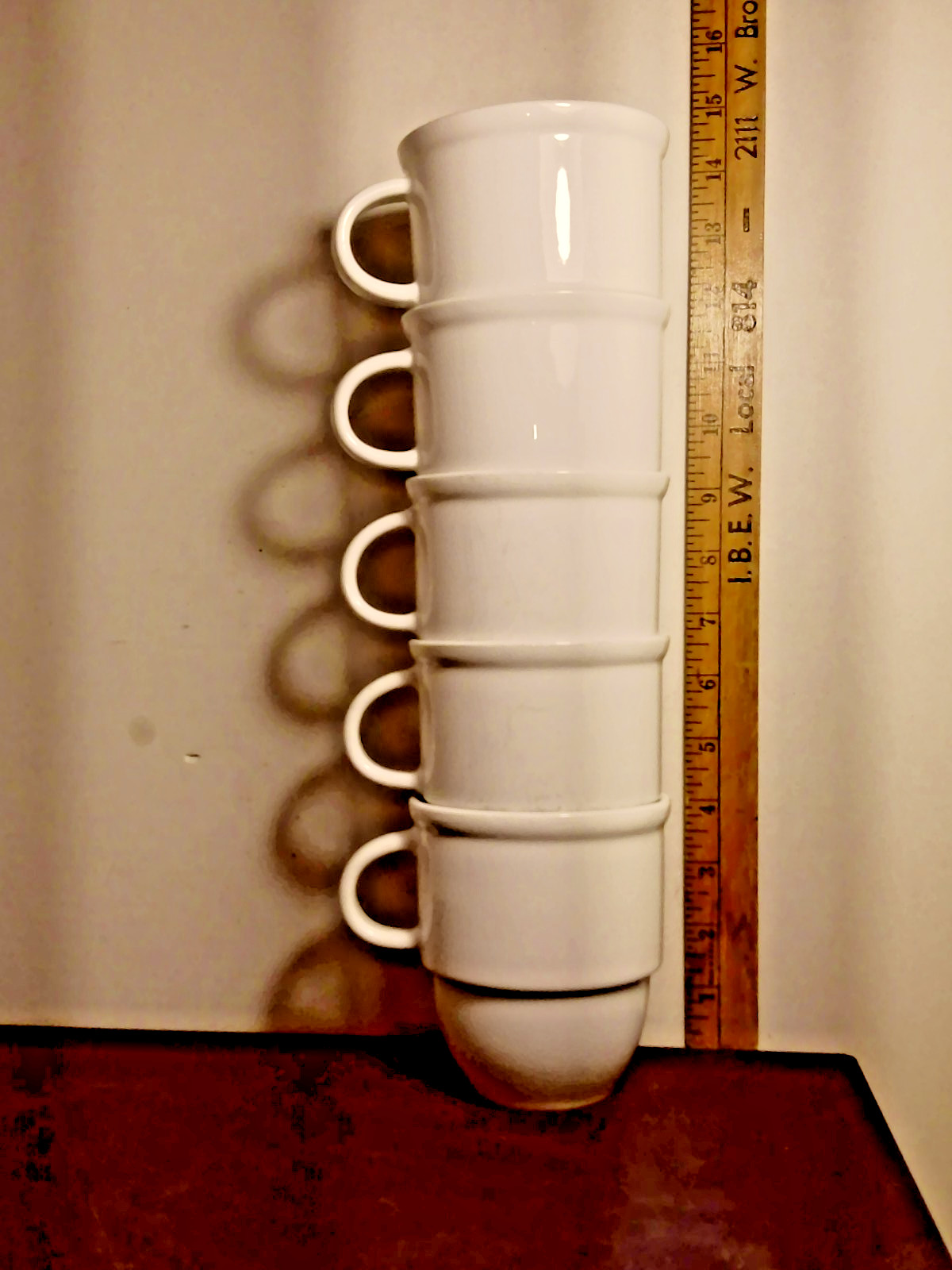 Belagio White Stackable Large Coffee Mugs Set of 5