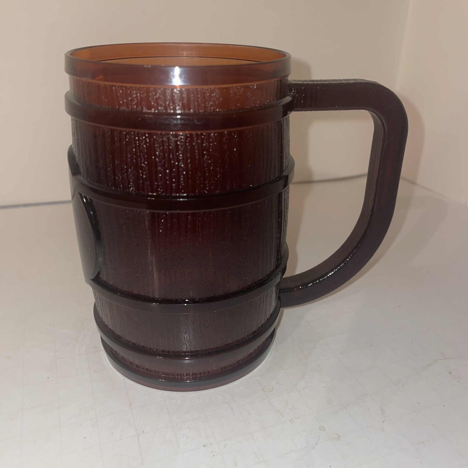 VTG, BERK Barrel Beer Mug Transparent Brown Plastic BPA Free Durable USA MADE