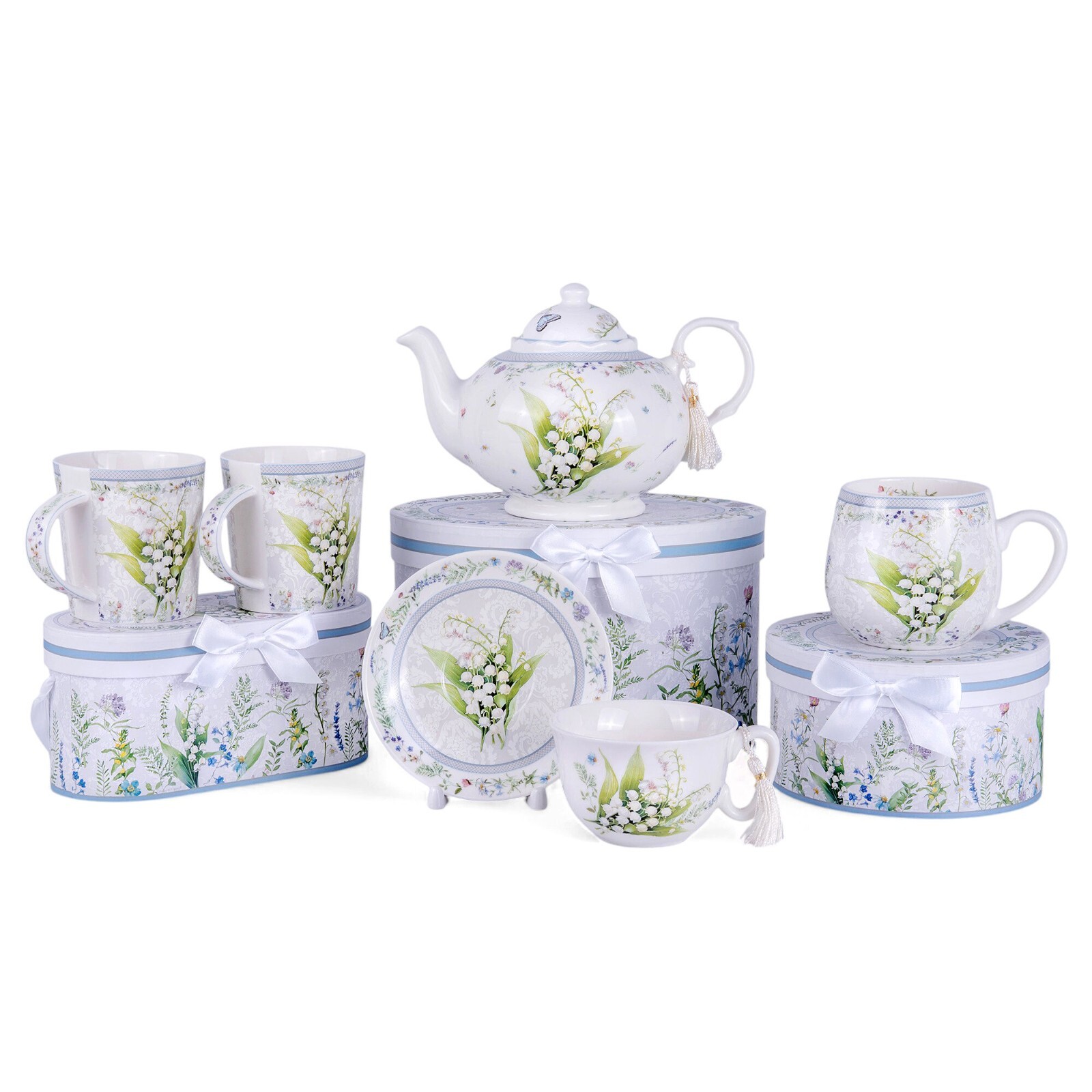 Lily of the Valley Bone China Mug Porcelain Cup Coffee Tea Mug Jumbo Mug 14.5 oz