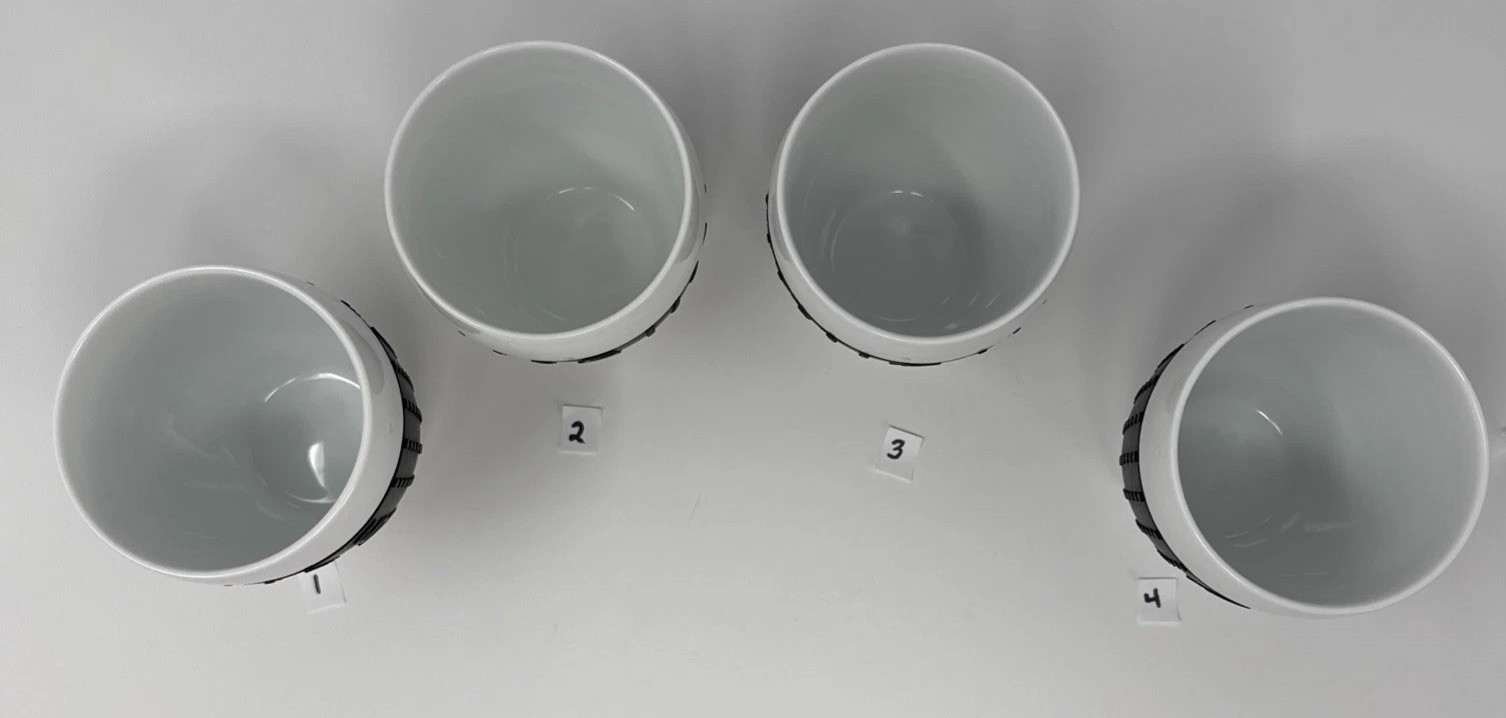 Bodum-Set Of 4-White With Black Grip Sleeve-12oz.