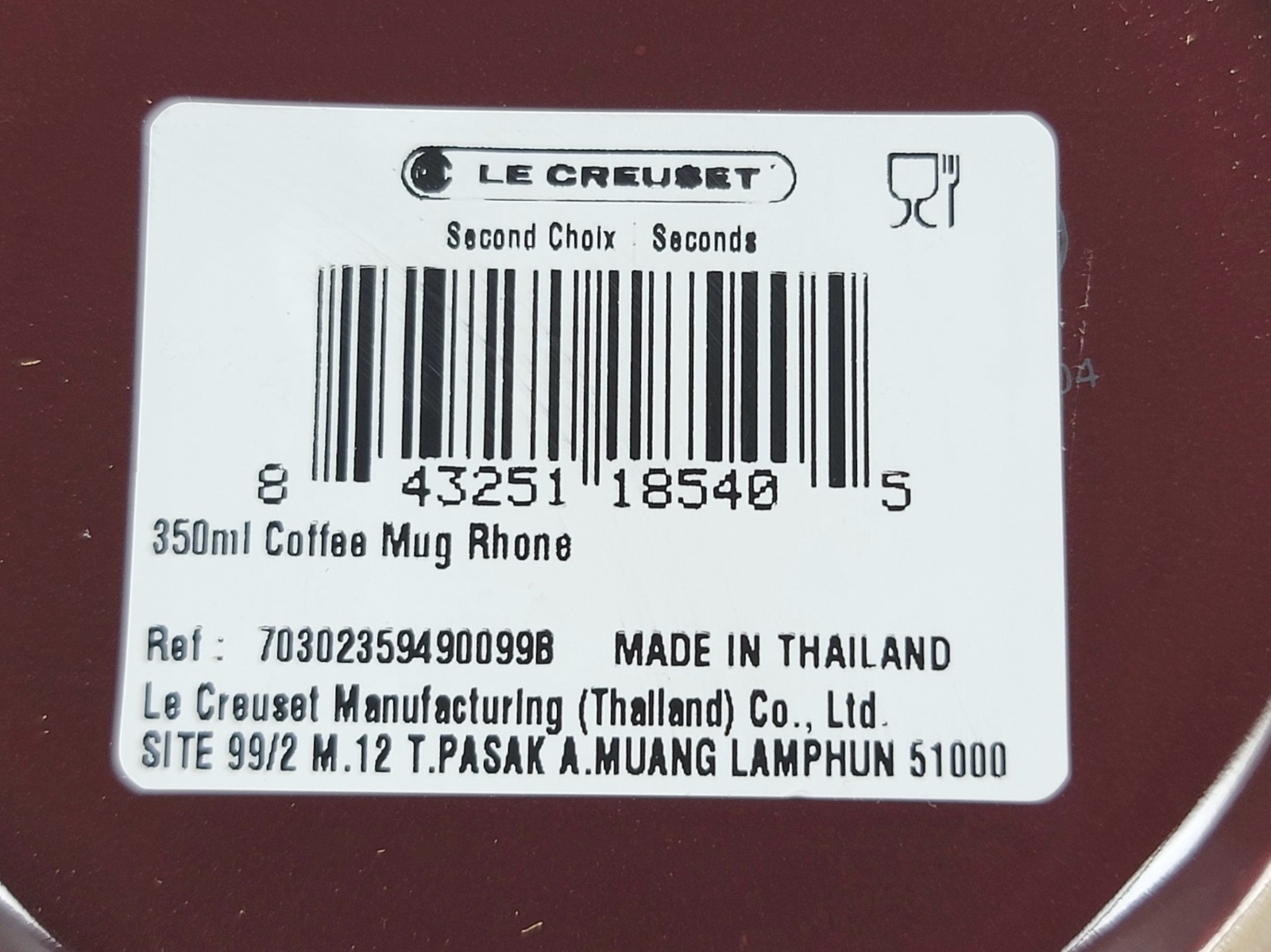 Le Creuset Stoneware London Coffee Mugs 12oz / 350ml color ~ RHONE ~ Set of 2