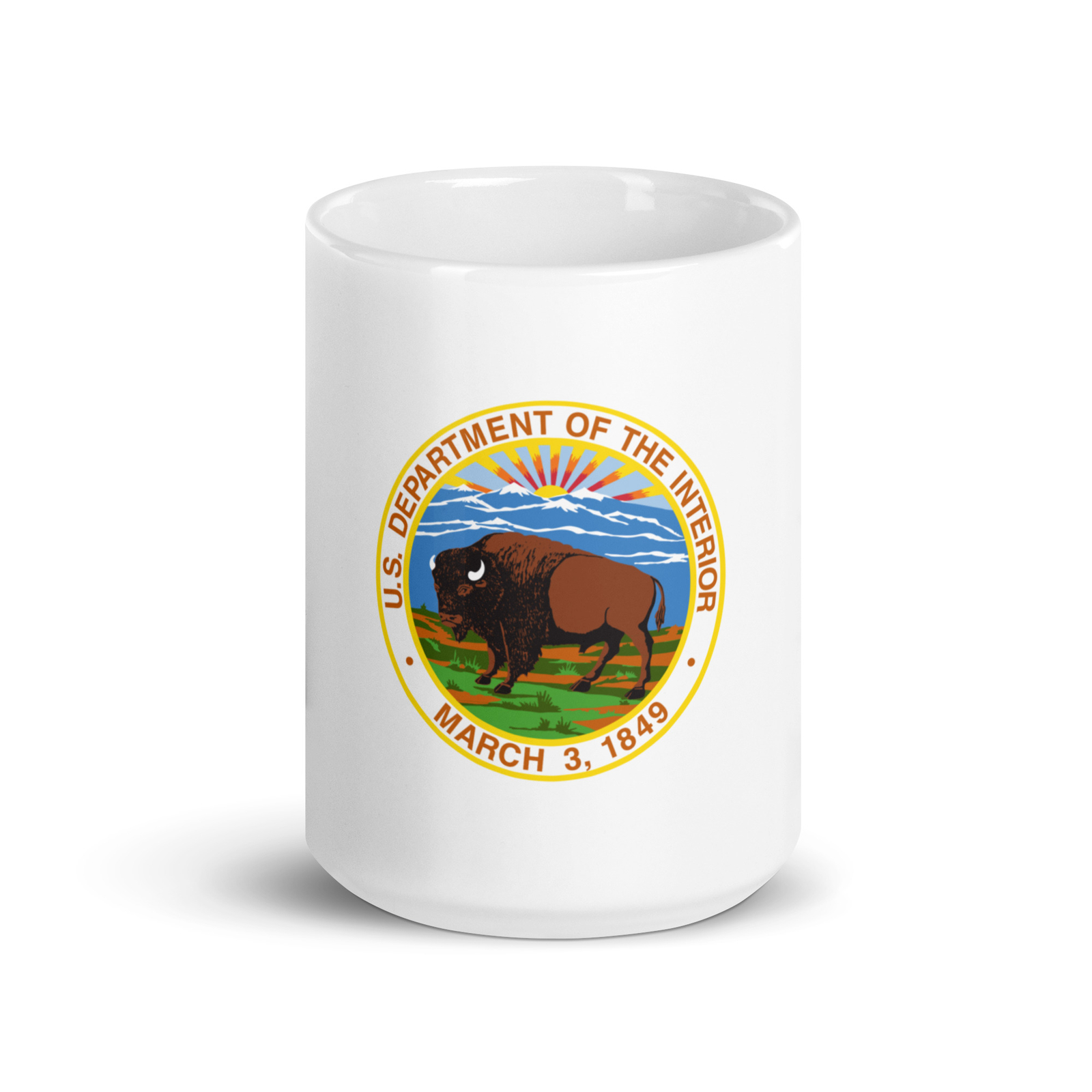United States Department of The Interior 15 Ounce White Glossy Mug