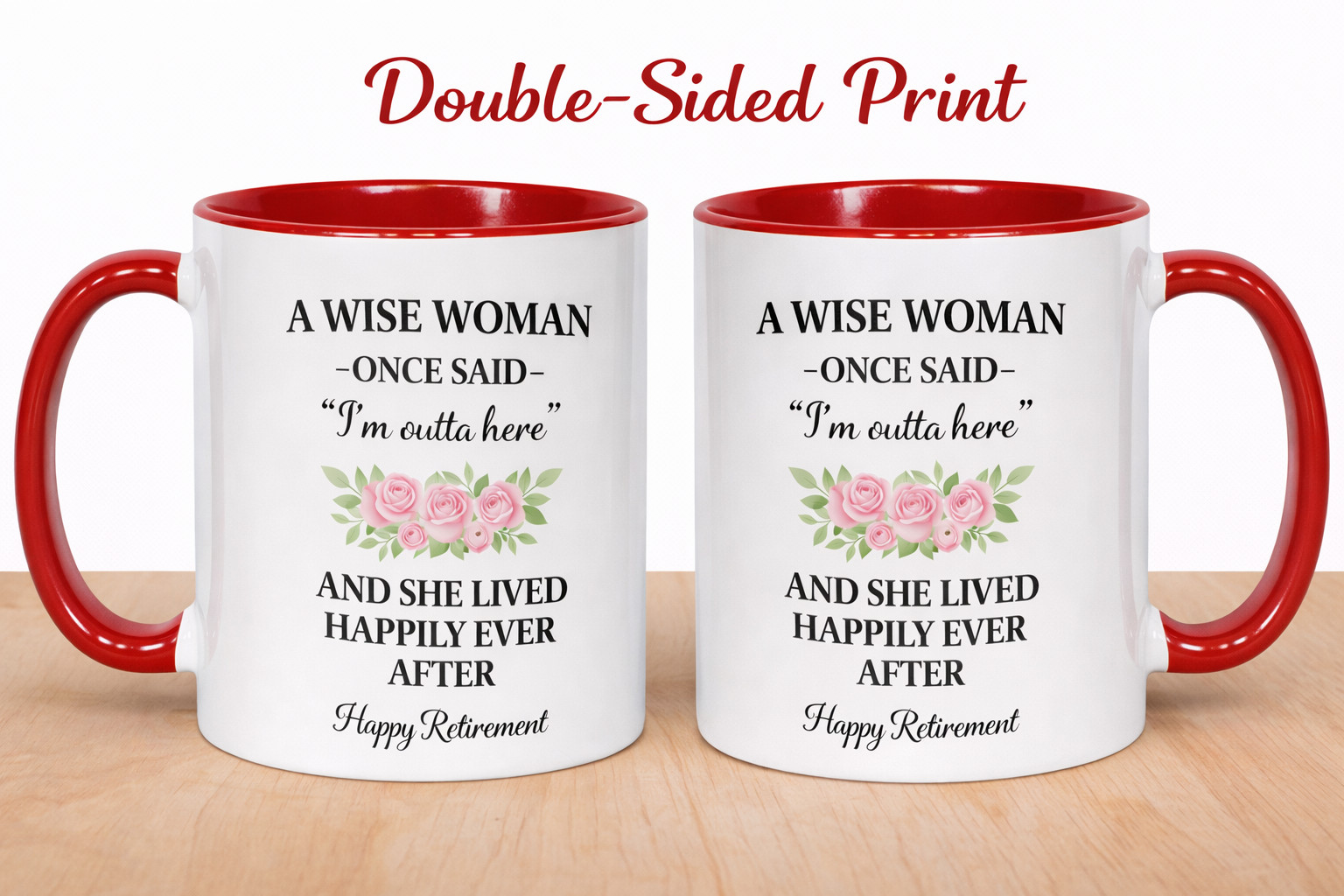 Funny Retirement Coffee Mug for Women | Happy Retirement Gift | Floral Ceramic M
