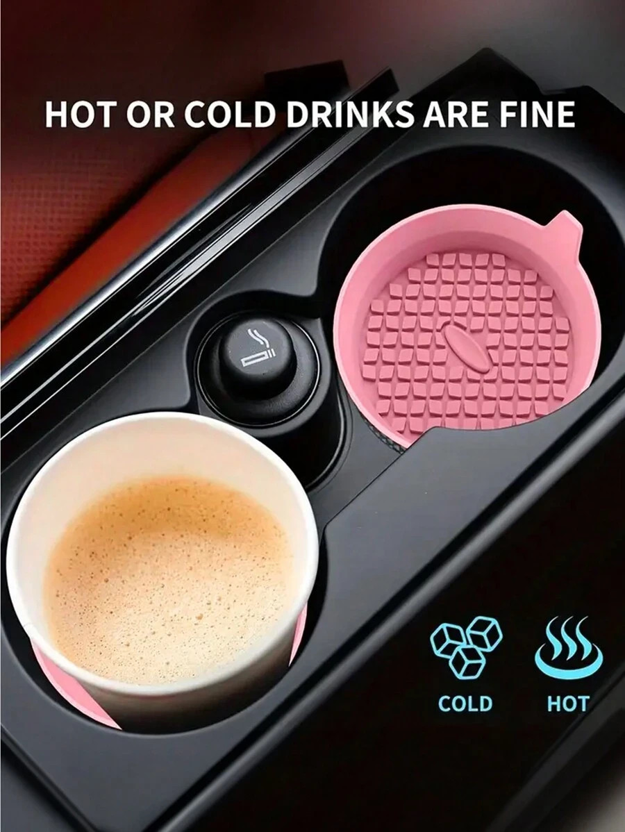 Car Cup Holder Coaster Rhinestone Non Slip Silicone Insert 8cm