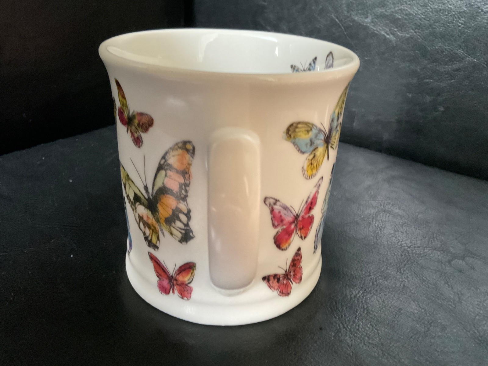 Cooksmart England Fine China Butterfly Mug White Watercolor Ceramic Coffee Cup