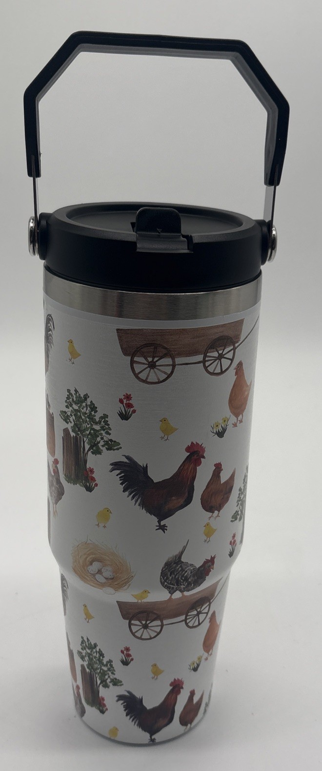 40 oz tumbler with handle 30oz Chicken Tumbler with Lid & Straw New