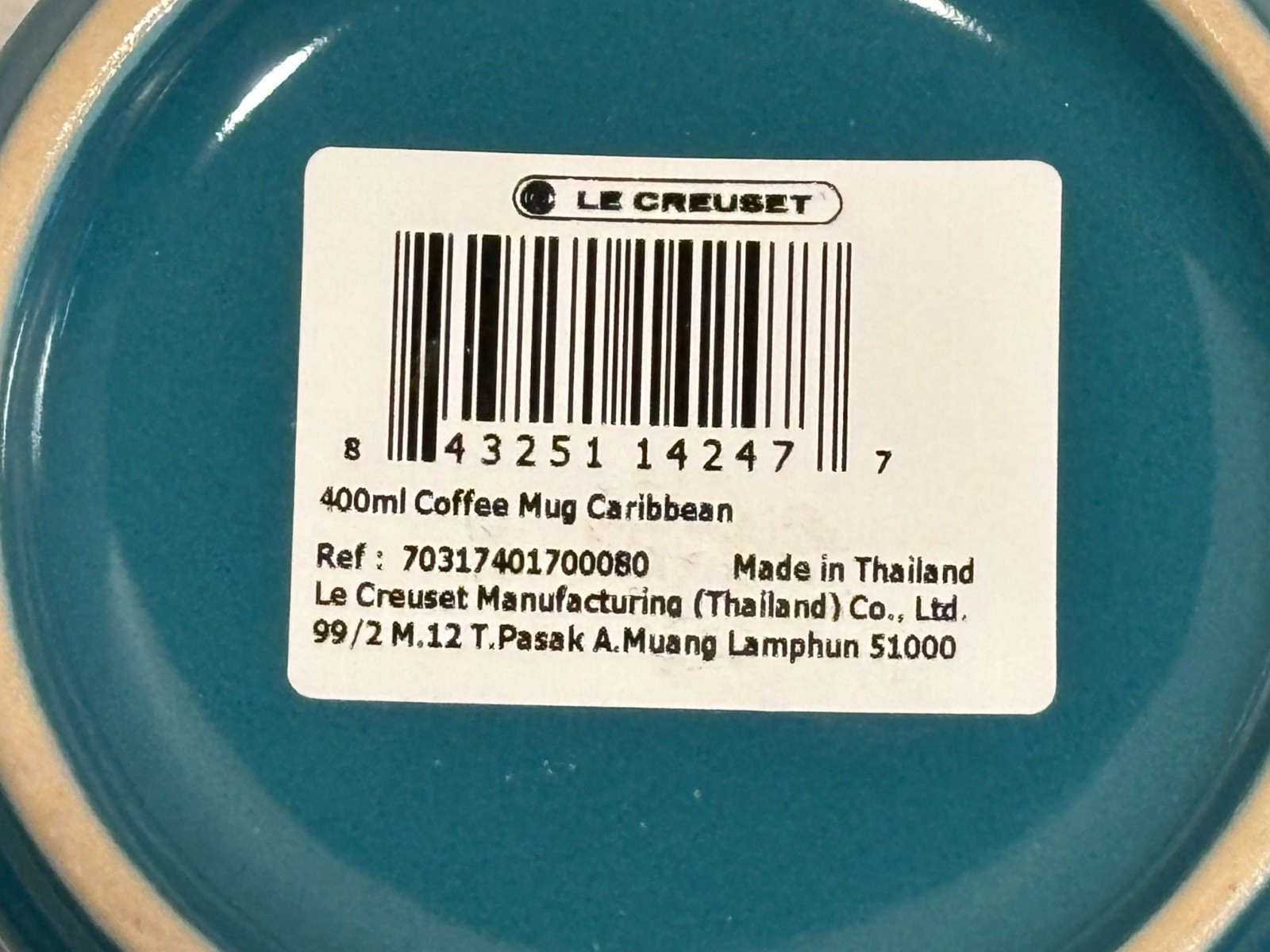 Set of 2 Le Creuset Caribbean Blue Stoneware Mugs 14oz Coffee Cups NEW