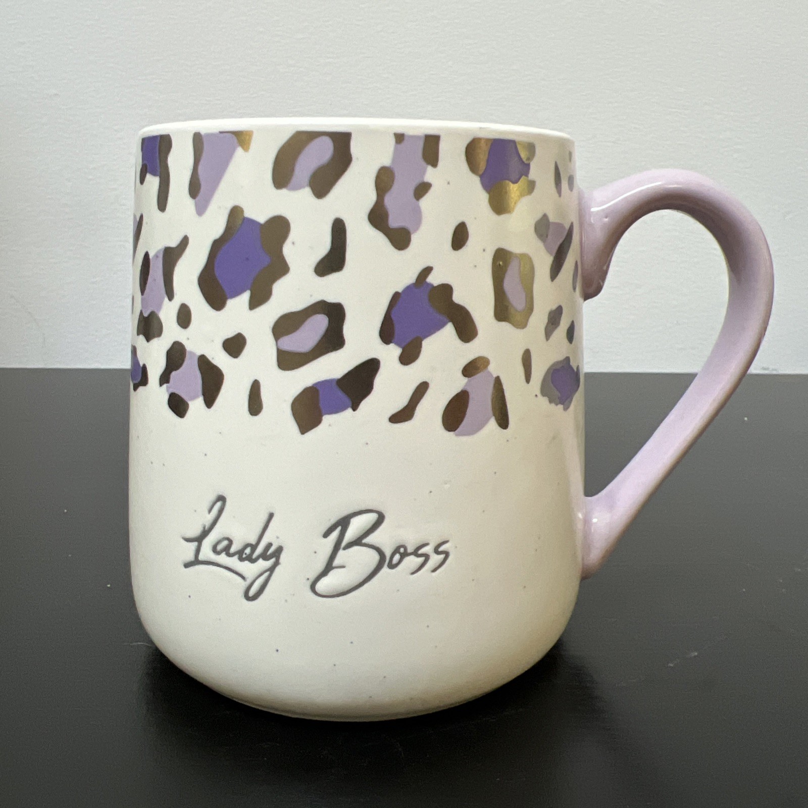 Sheffield Home Coffee Mug “Lady Boss” animal print purple 18oz