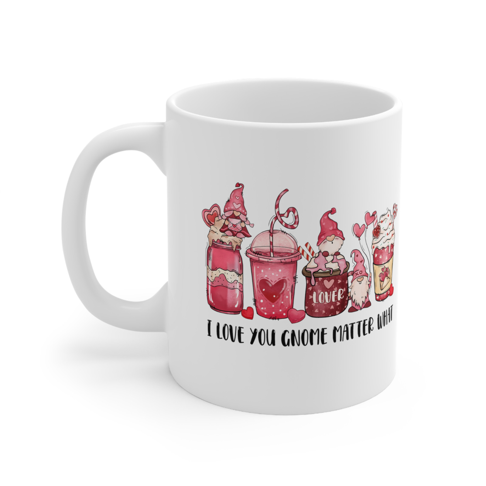 Valentines Day Mug Cute Pink Hot Cocoa Drinks Love Gift Coffee Cup Ceramic 11oz