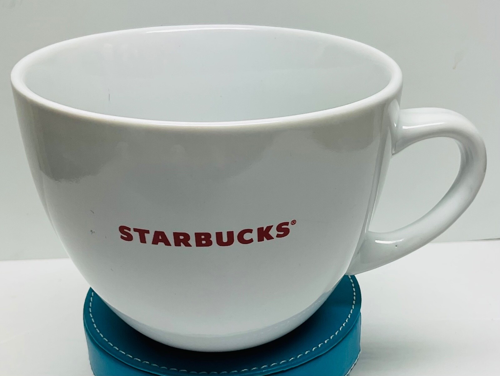 Starbucks 18oz Mug Unit of 1 Red Cap Letters: STARBUCKS’ On White